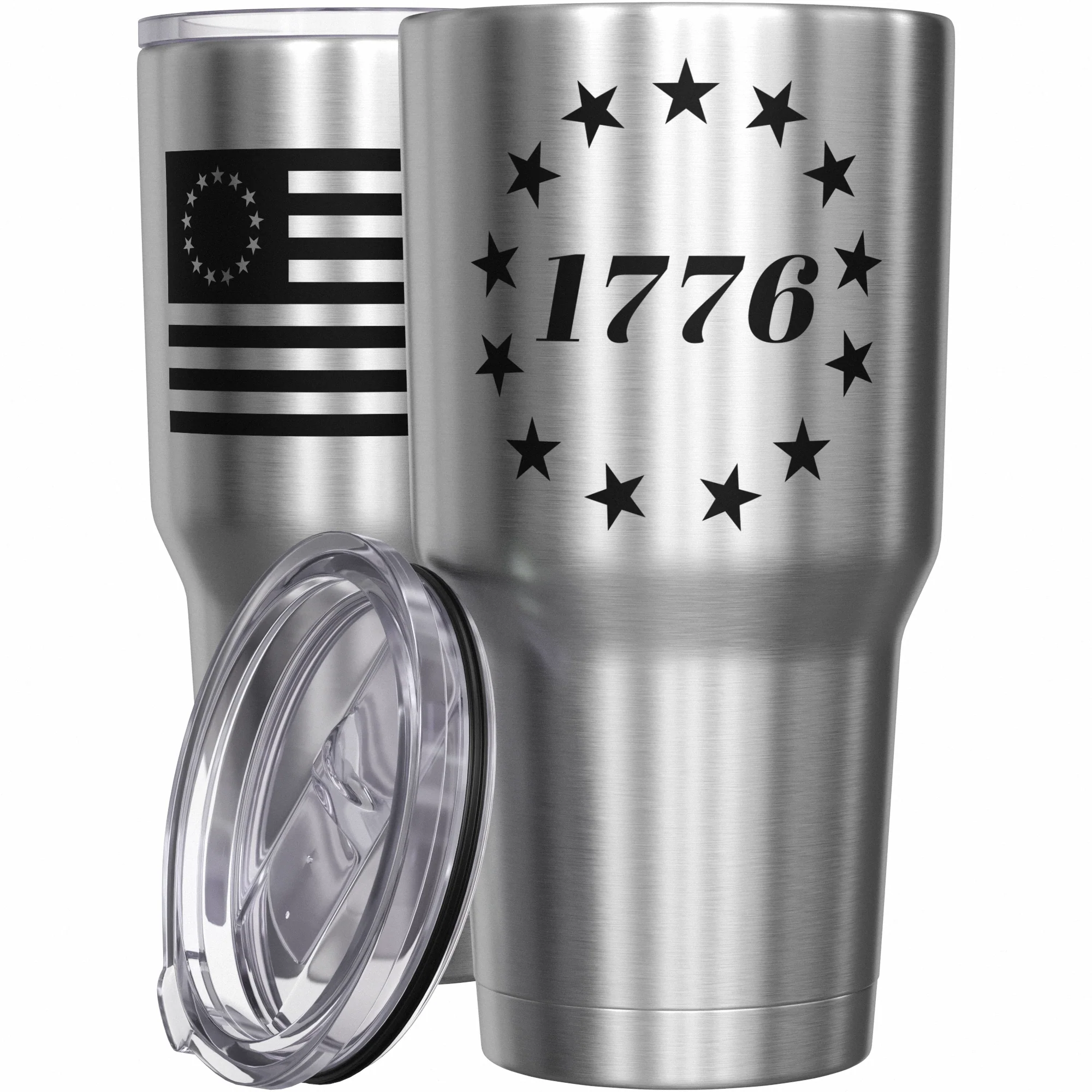 1776 Betsy Ross Flag Stainless Steel Tumbler - Image 7