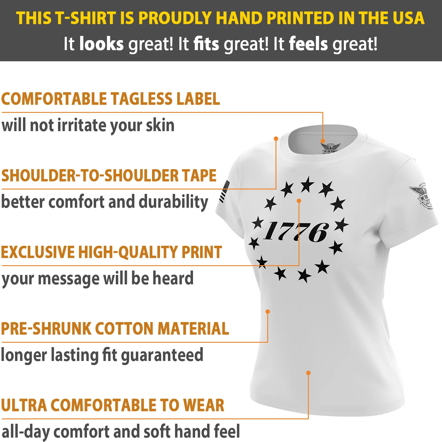 1776 Betsy Ross Flag Women's Short Sleeve Shirt - Image 12