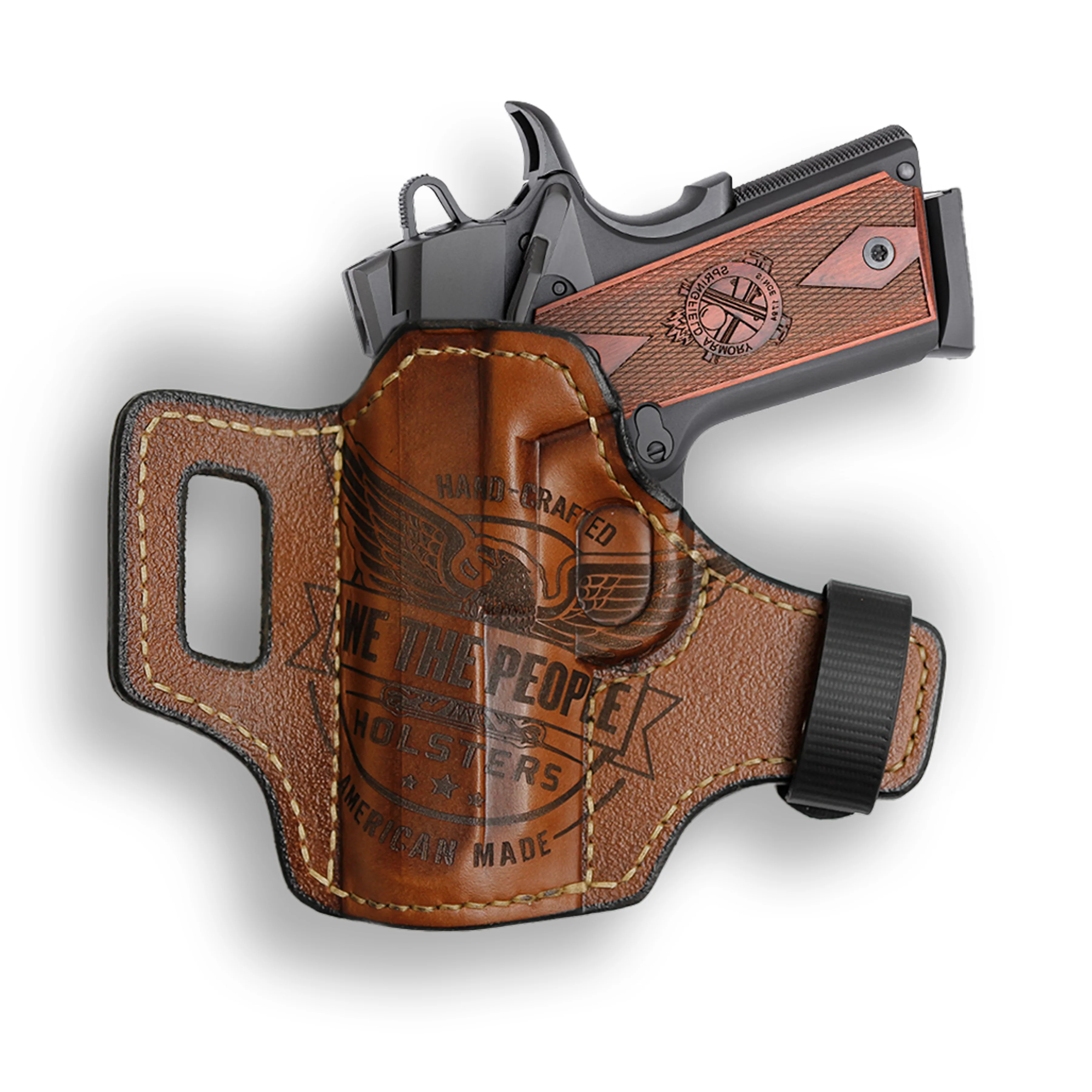 1911 3.25" Defender No Rail Only Independence Leather OWB Holster - Image 2