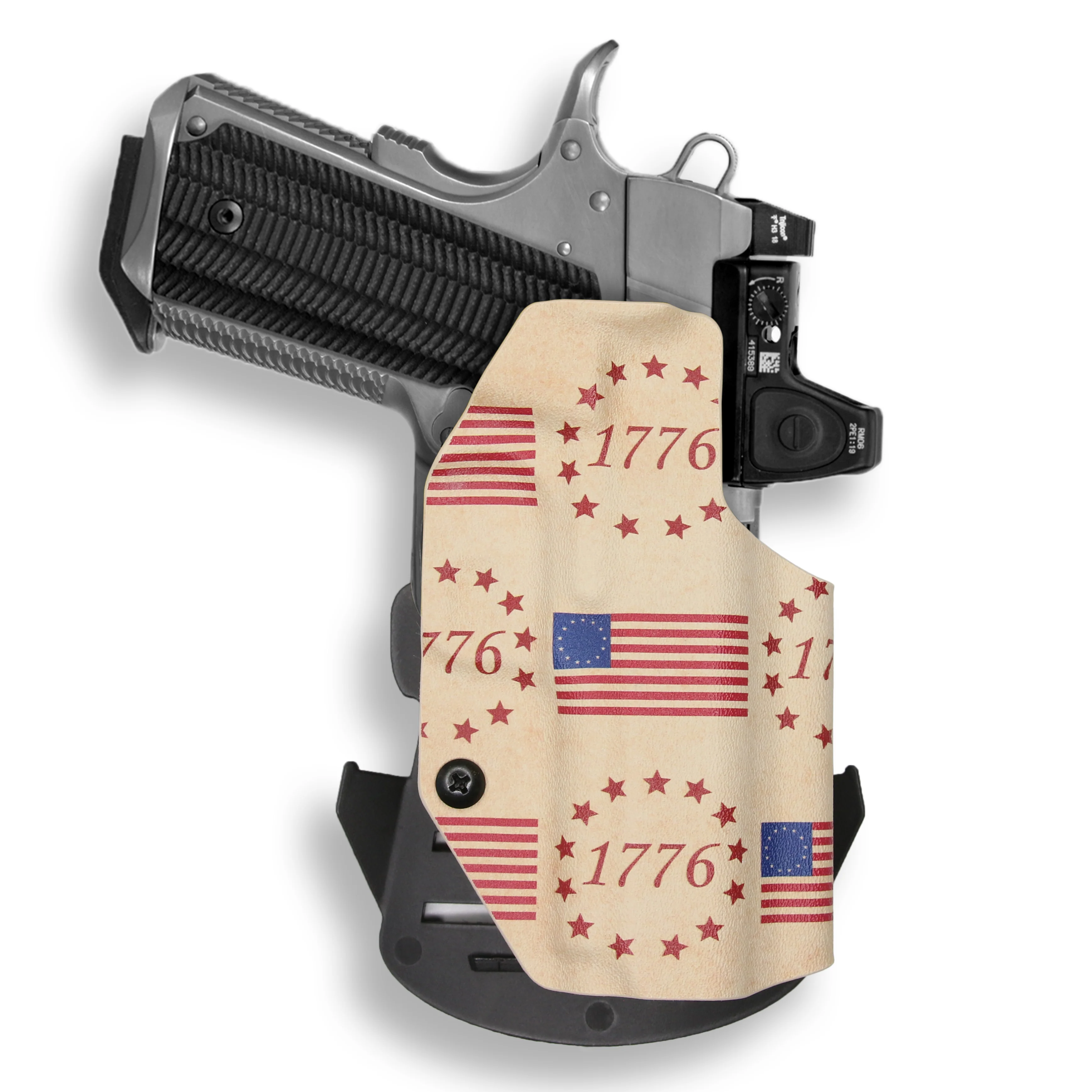 1911 3.25" Defender 45ACP No Rail Only Red Dot Optic Cut OWB Holster - Image 31
