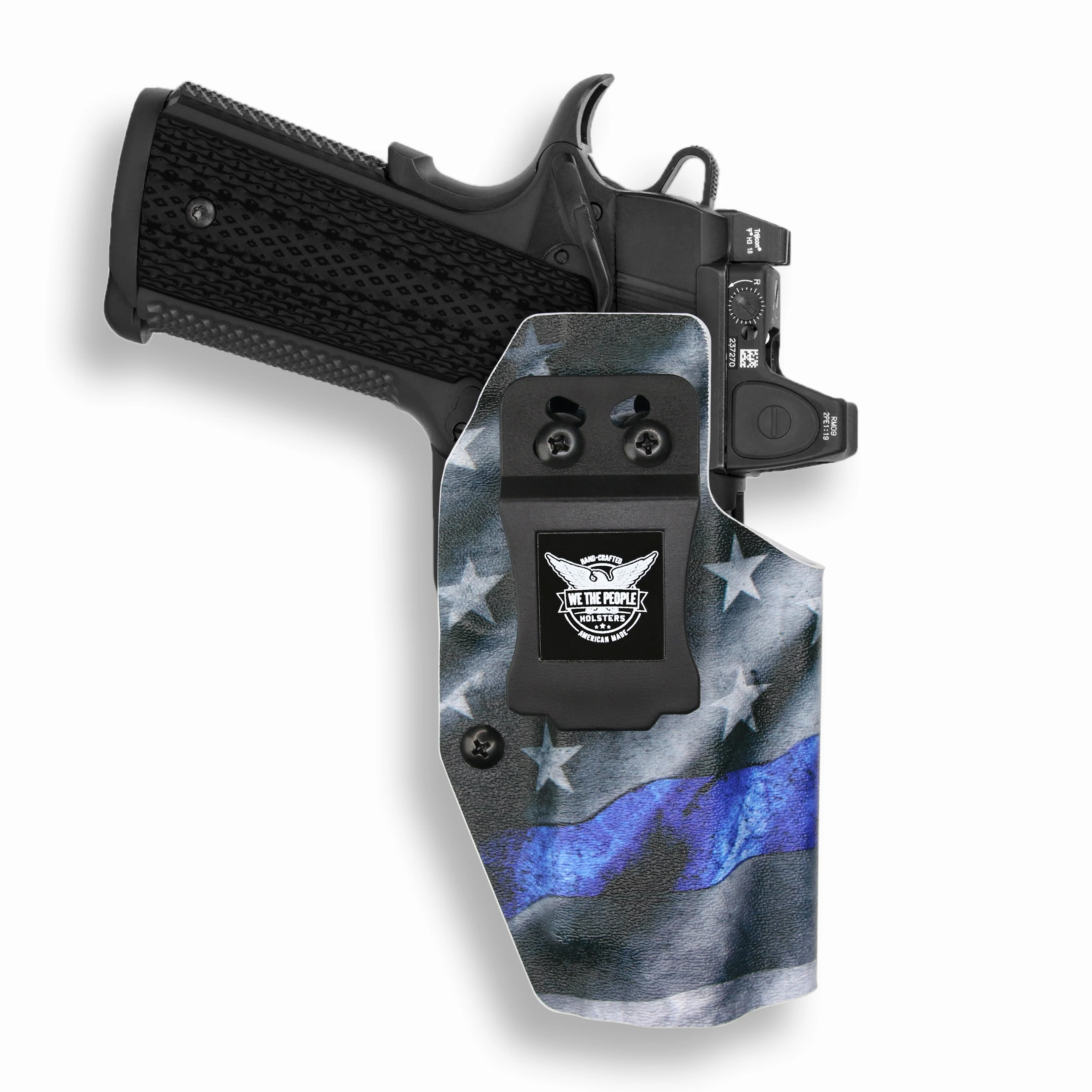 1911 4" Commander 45ACP with Rail Only Red Dot Optic Cut IWB Holster - Image 11