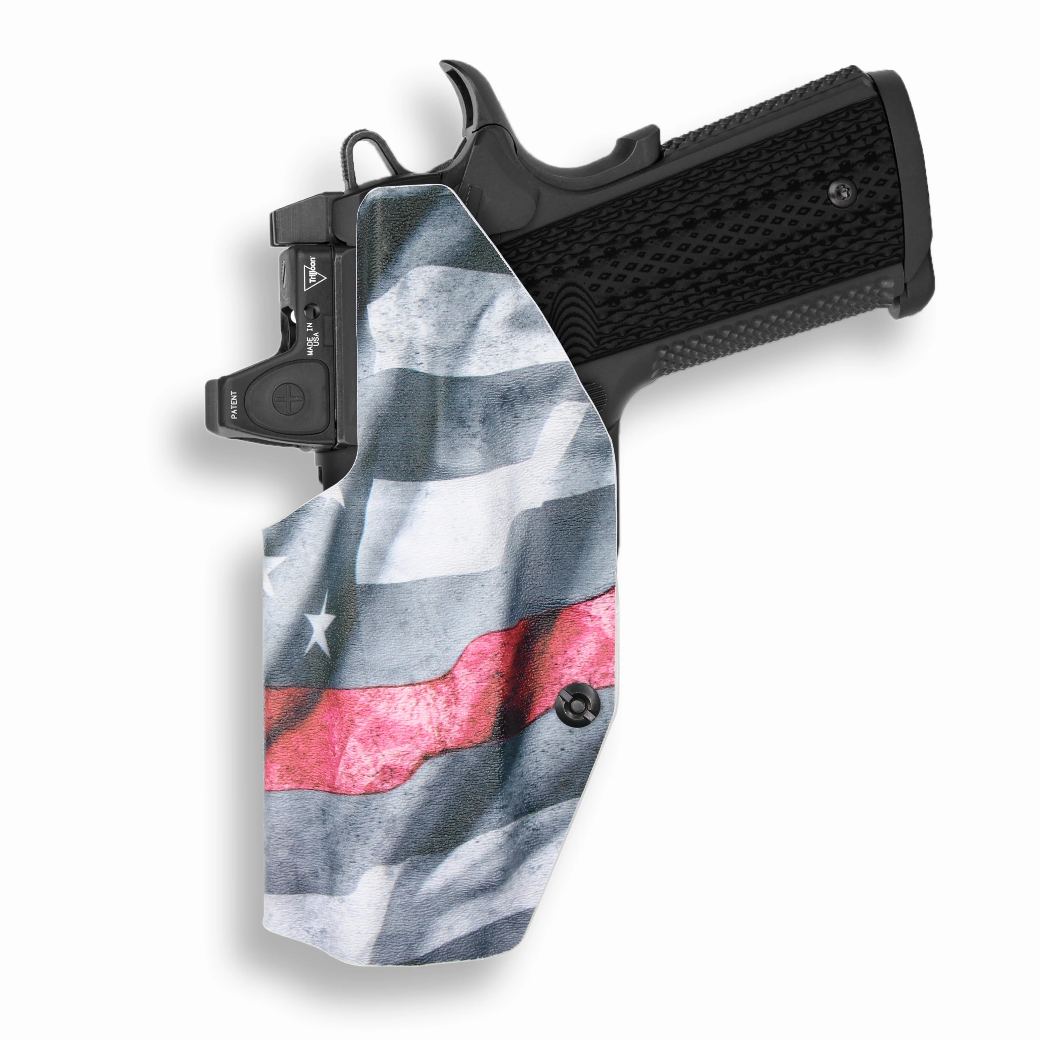 1911 4" Commander 45ACP with Rail Only Red Dot Optic Cut IWB Holster - Image 14