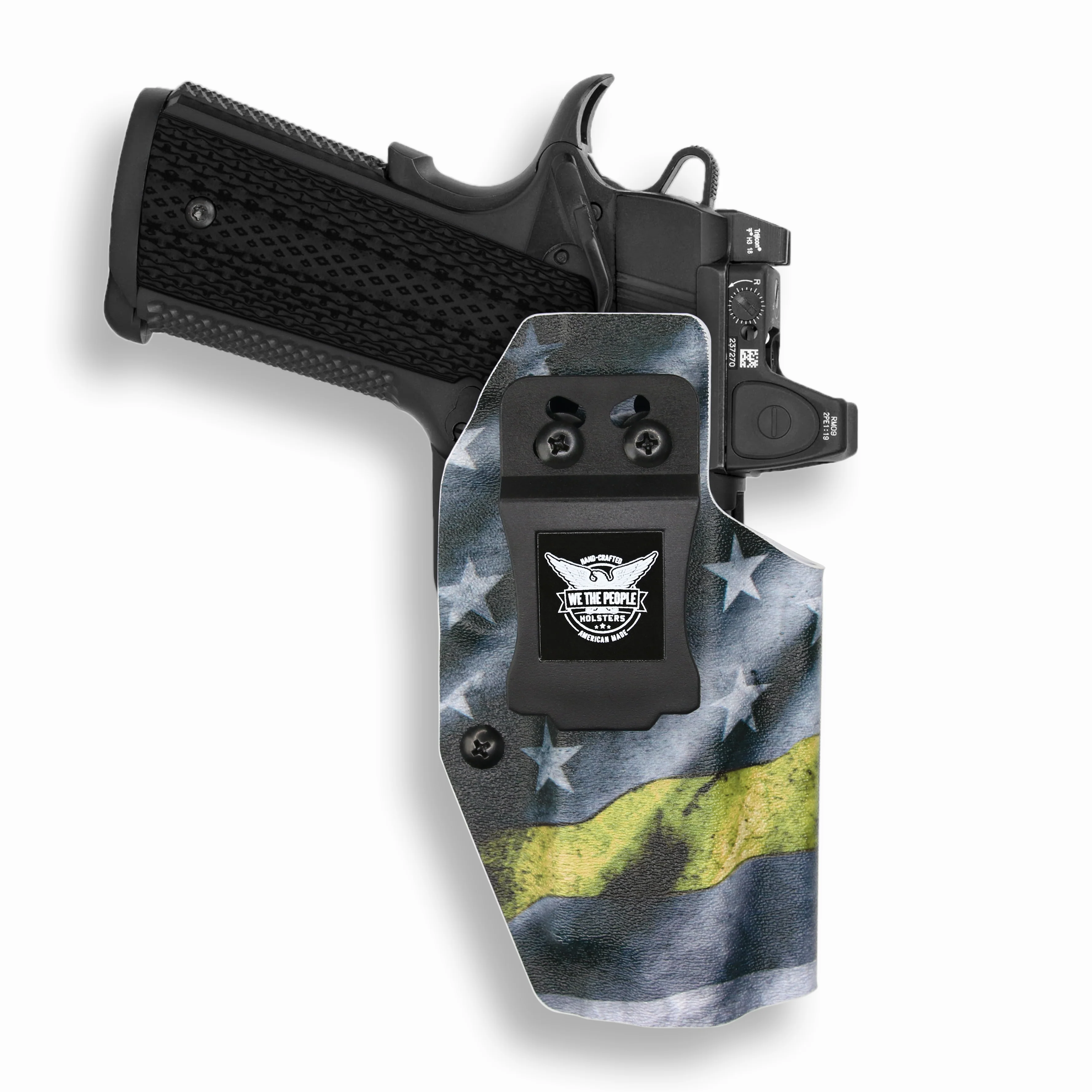 1911 4" Commander 45ACP with Rail Only Red Dot Optic Cut IWB Holster - Image 15