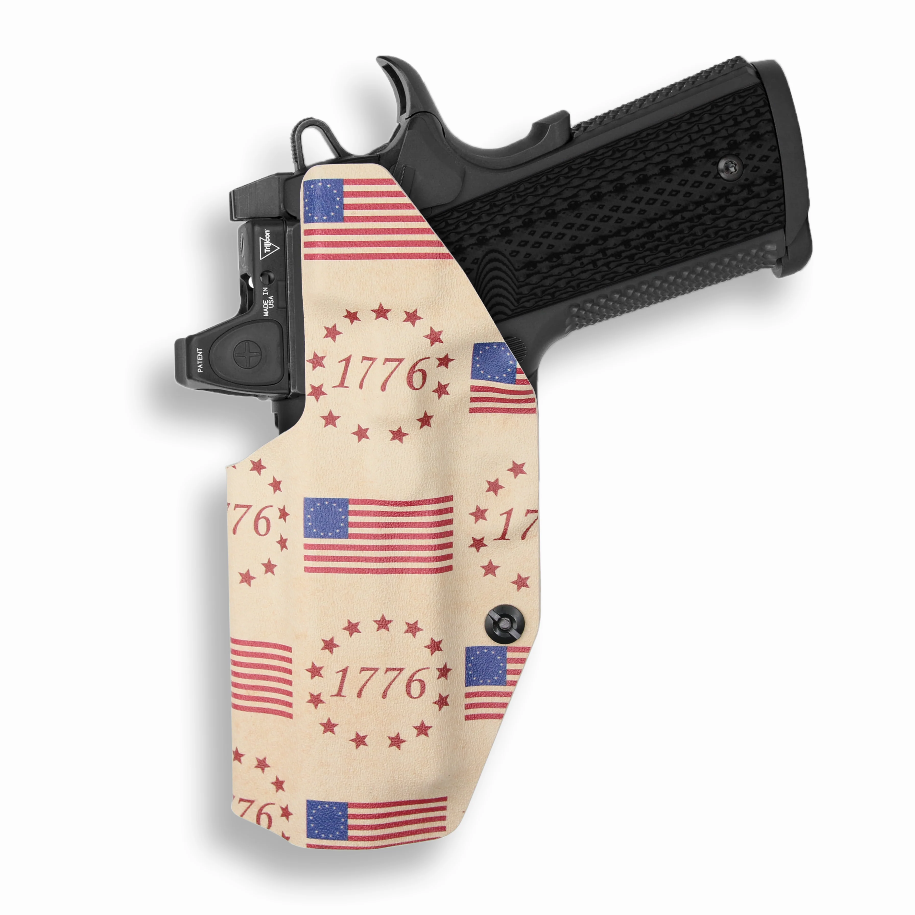 1911 4" Commander 45ACP with Rail Only Red Dot Optic Cut IWB Holster - Image 26