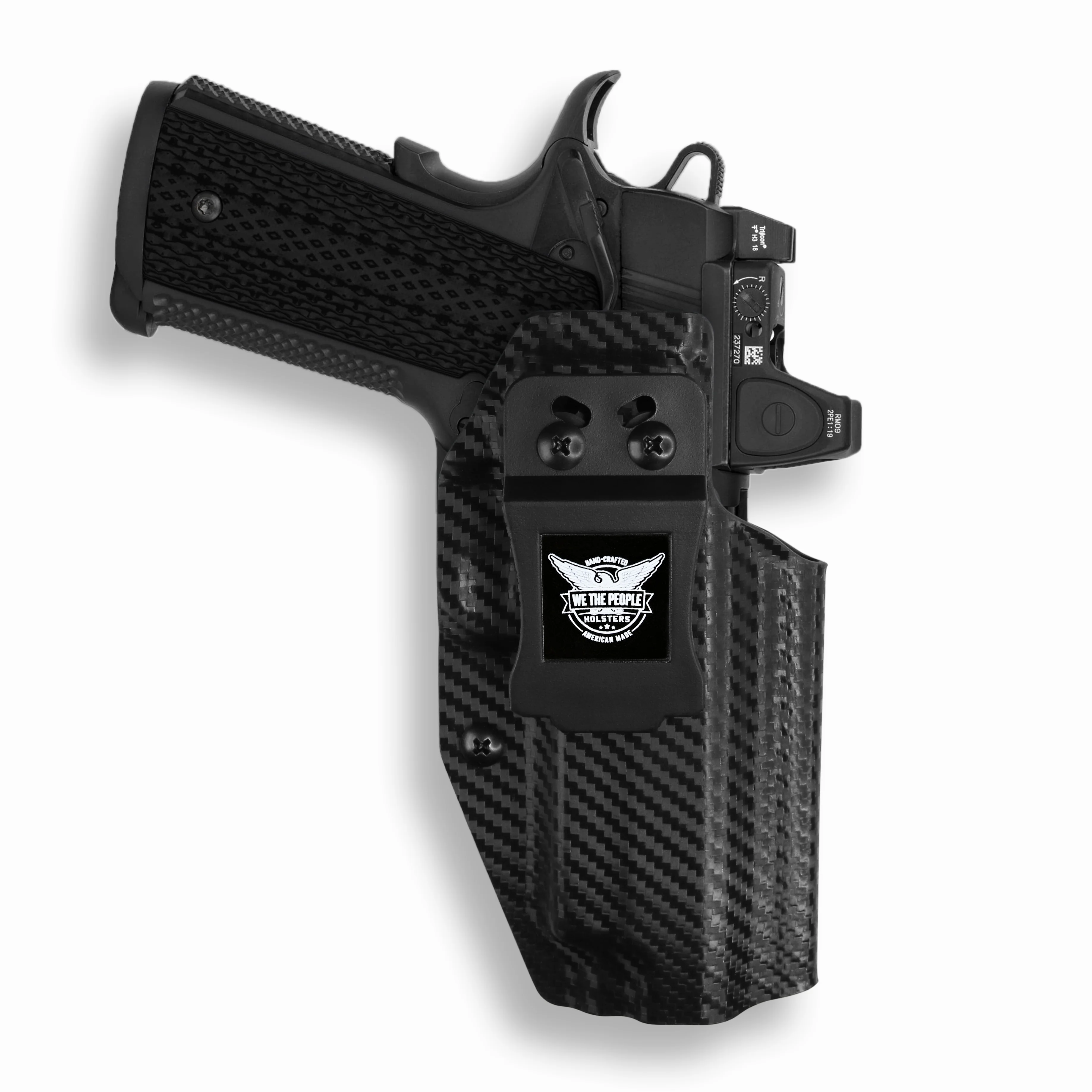 1911 4" Commander 45ACP with Rail Only Red Dot Optic Cut IWB Holster - Image 5