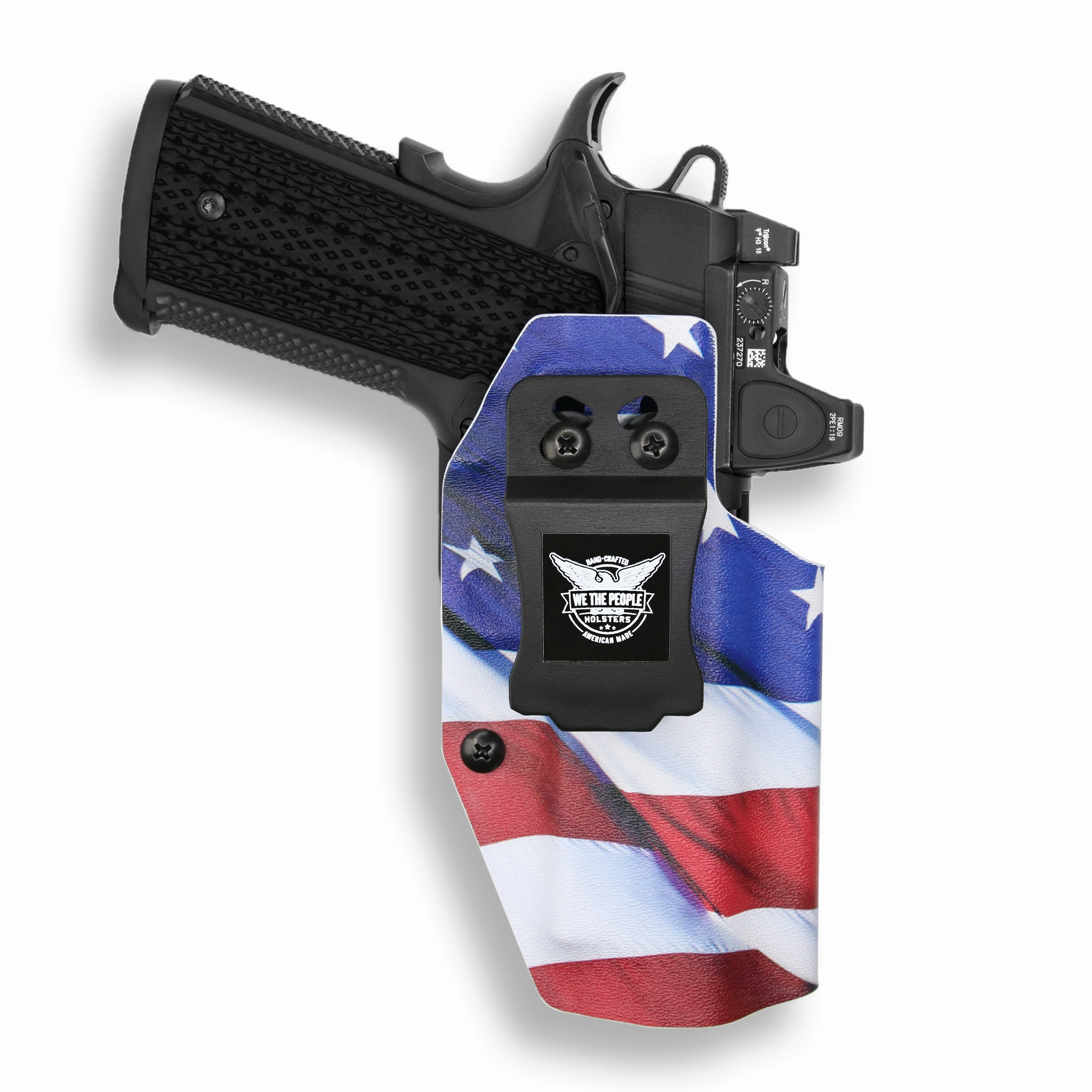 1911 4" Commander 45ACP with Rail Only Red Dot Optic Cut IWB Holster - Image 9