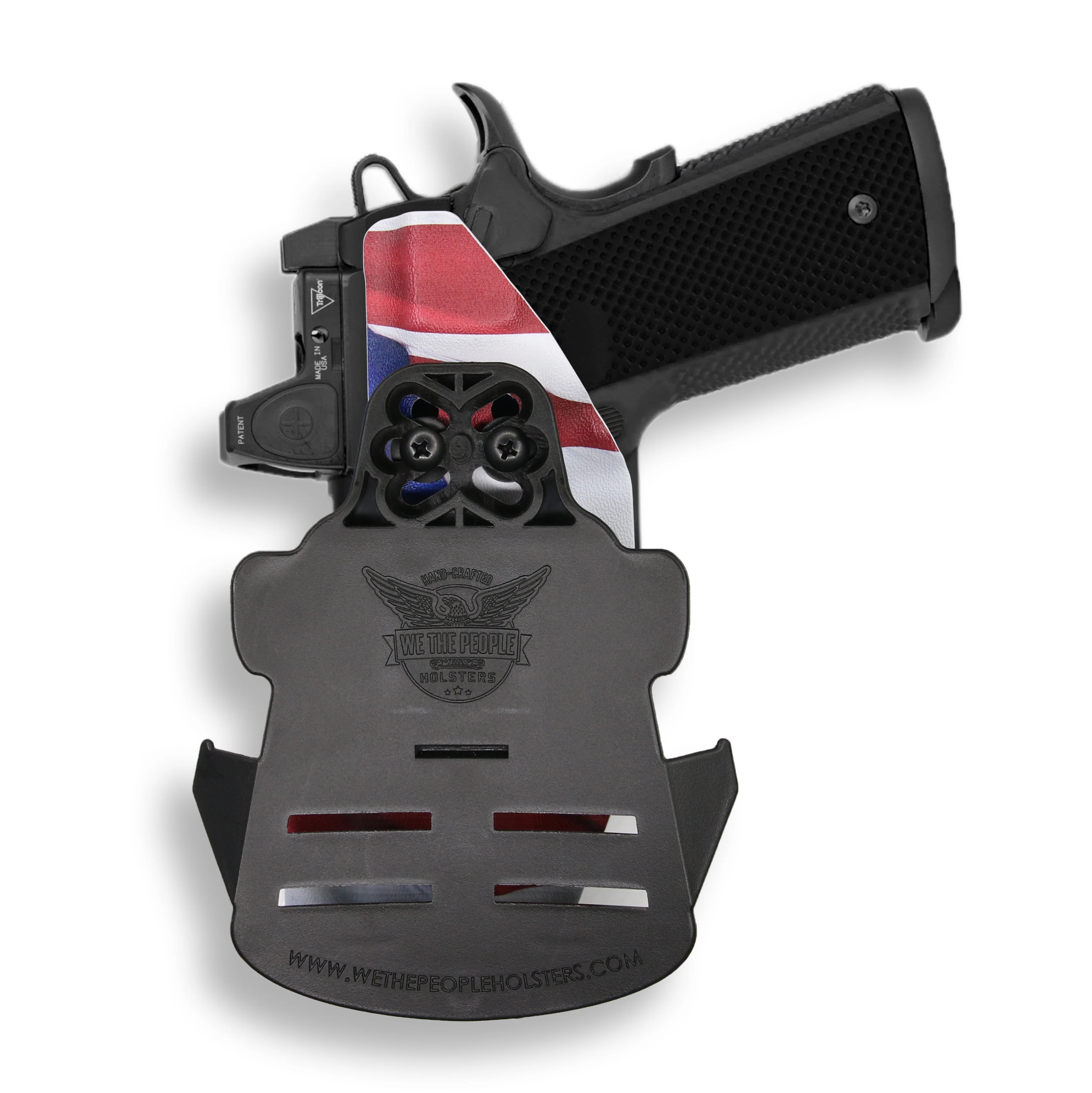 1911 4" Commander 45ACP with Rail Only Red Dot Optic Cut OWB Holster - Image 10