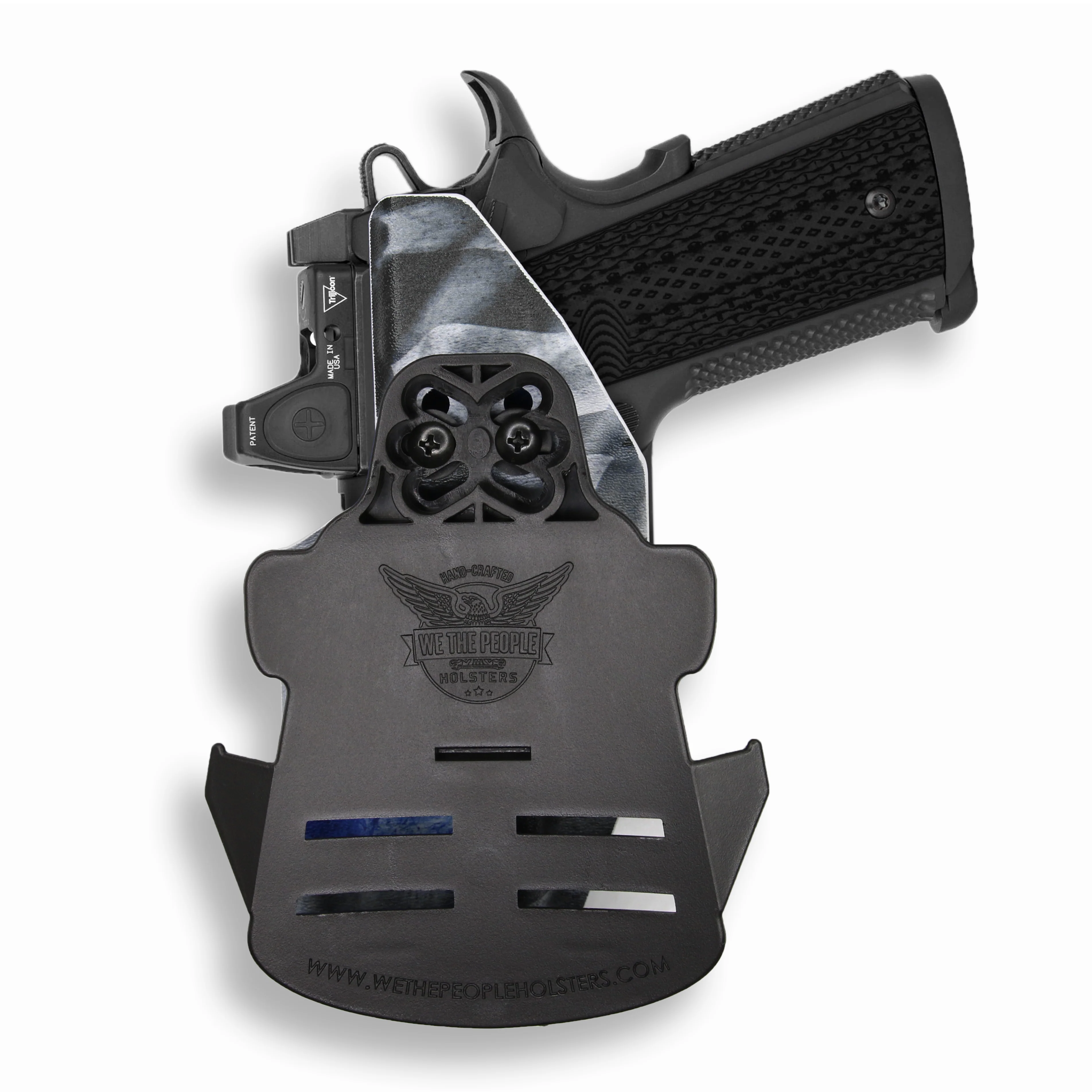 1911 4" Commander 45ACP with Rail Only Red Dot Optic Cut OWB Holster - Image 14