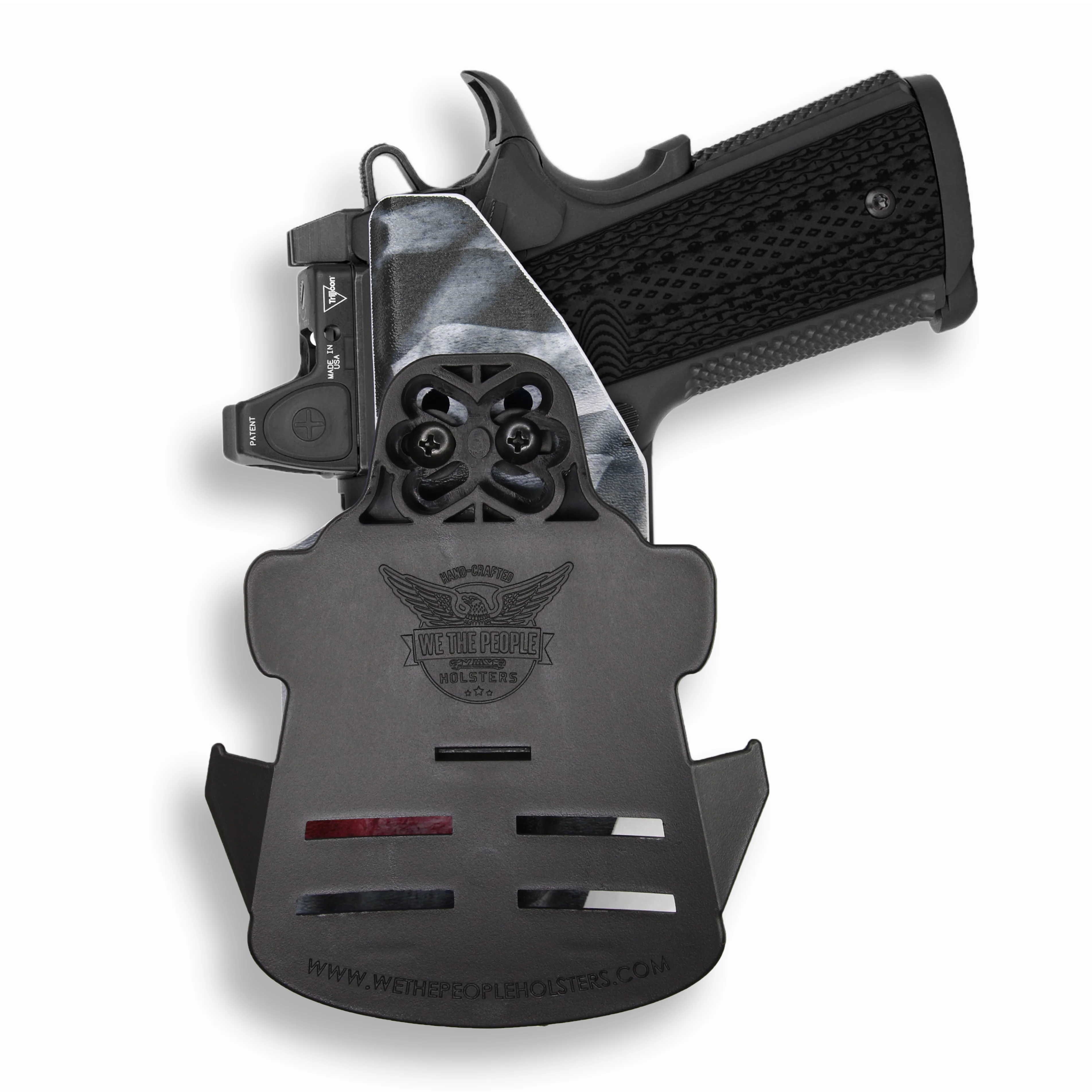 1911 4" Commander 45ACP with Rail Only Red Dot Optic Cut OWB Holster - Image 16