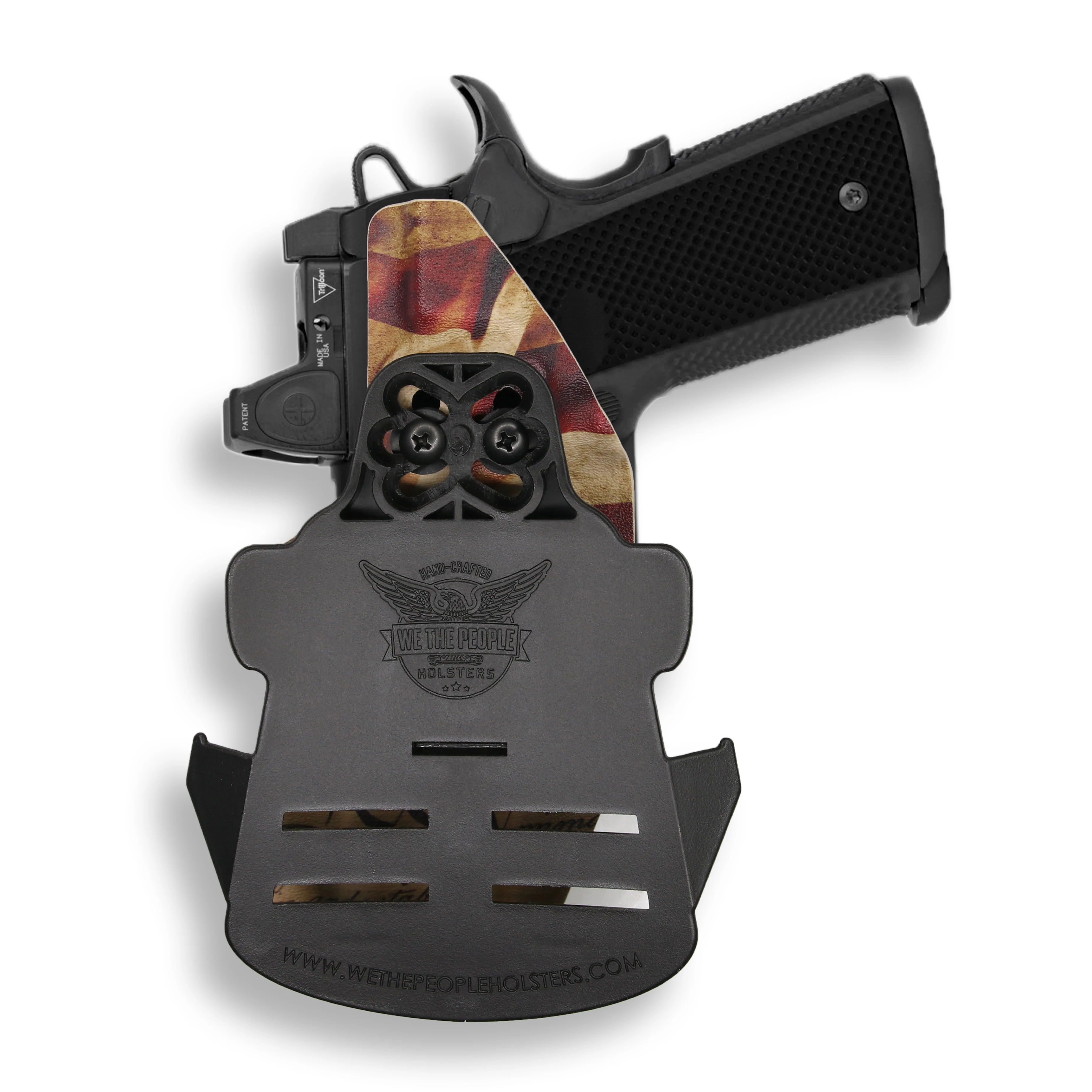1911 4" Commander 45ACP with Rail Only Red Dot Optic Cut OWB Holster - Image 18