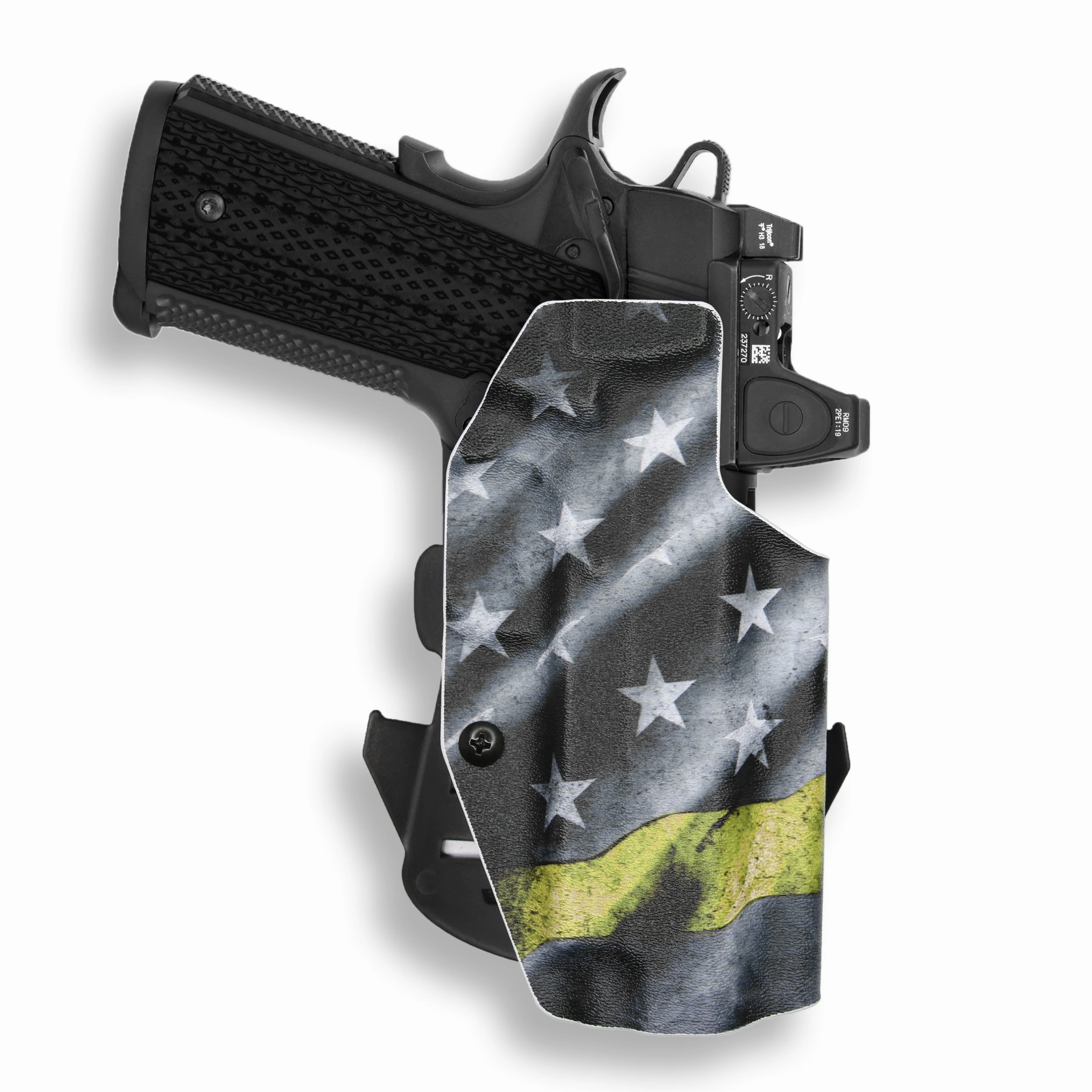 1911 4" Commander 45ACP with Rail Only Red Dot Optic Cut OWB Holster - Image 21