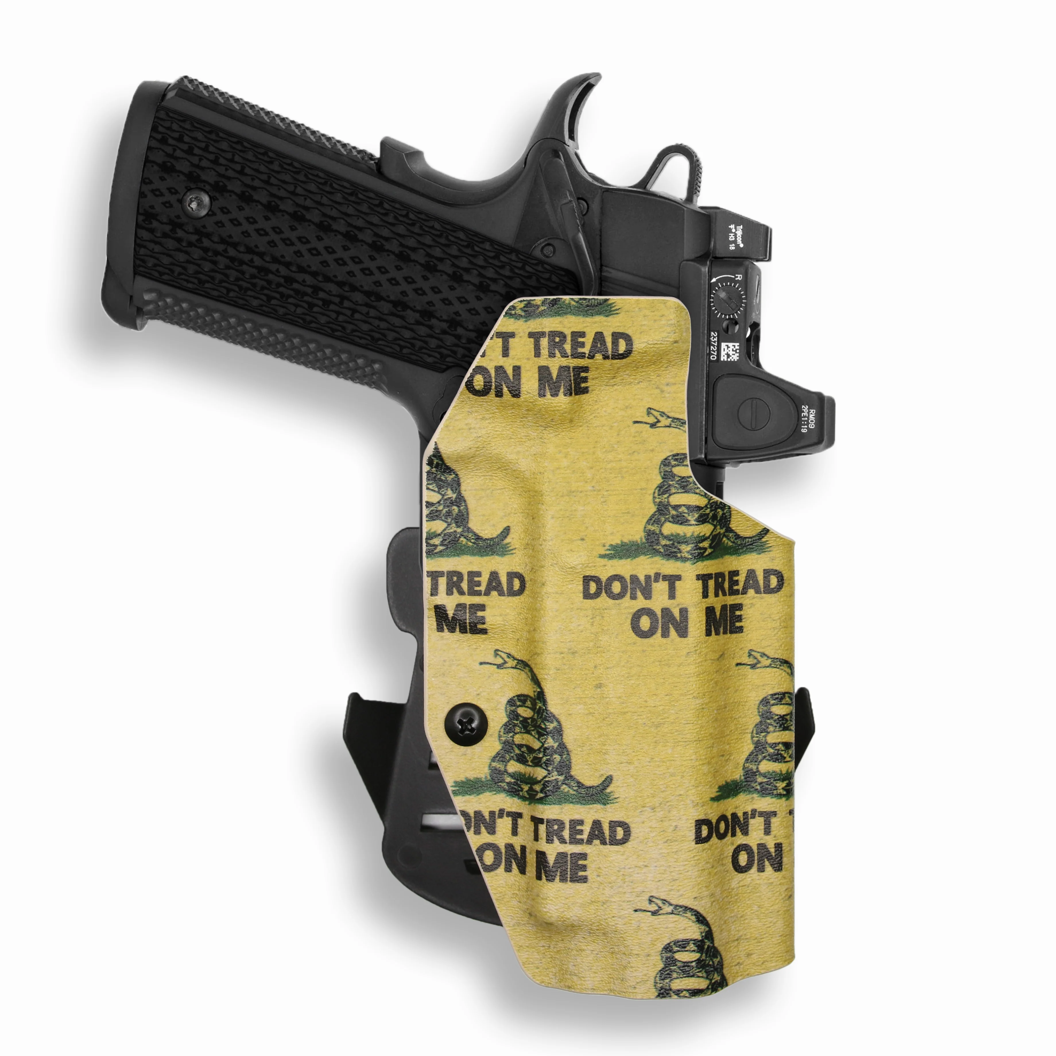 1911 4" Commander 45ACP with Rail Only Red Dot Optic Cut OWB Holster - Image 25