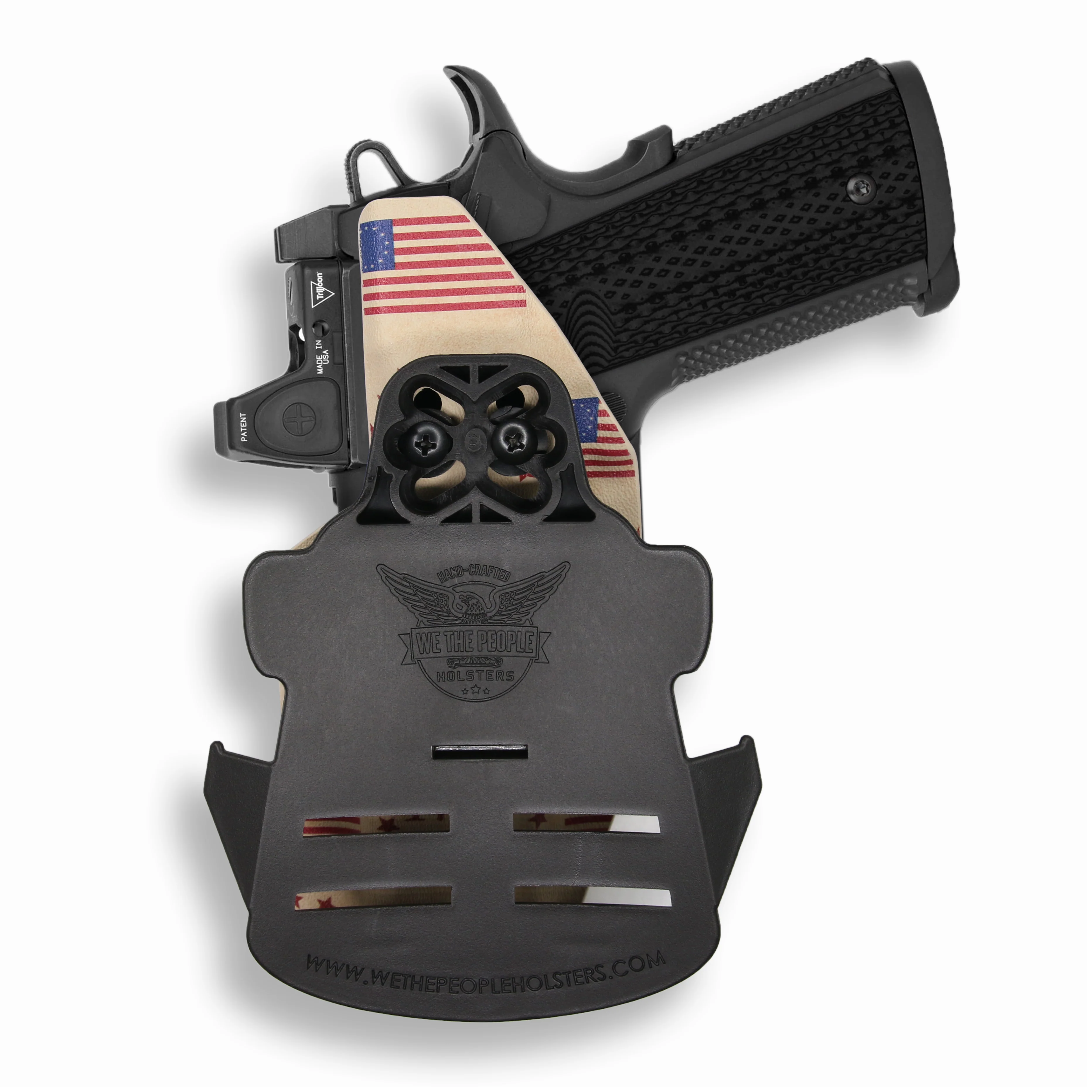 1911 4" Commander 45ACP with Rail Only Red Dot Optic Cut OWB Holster - Image 28