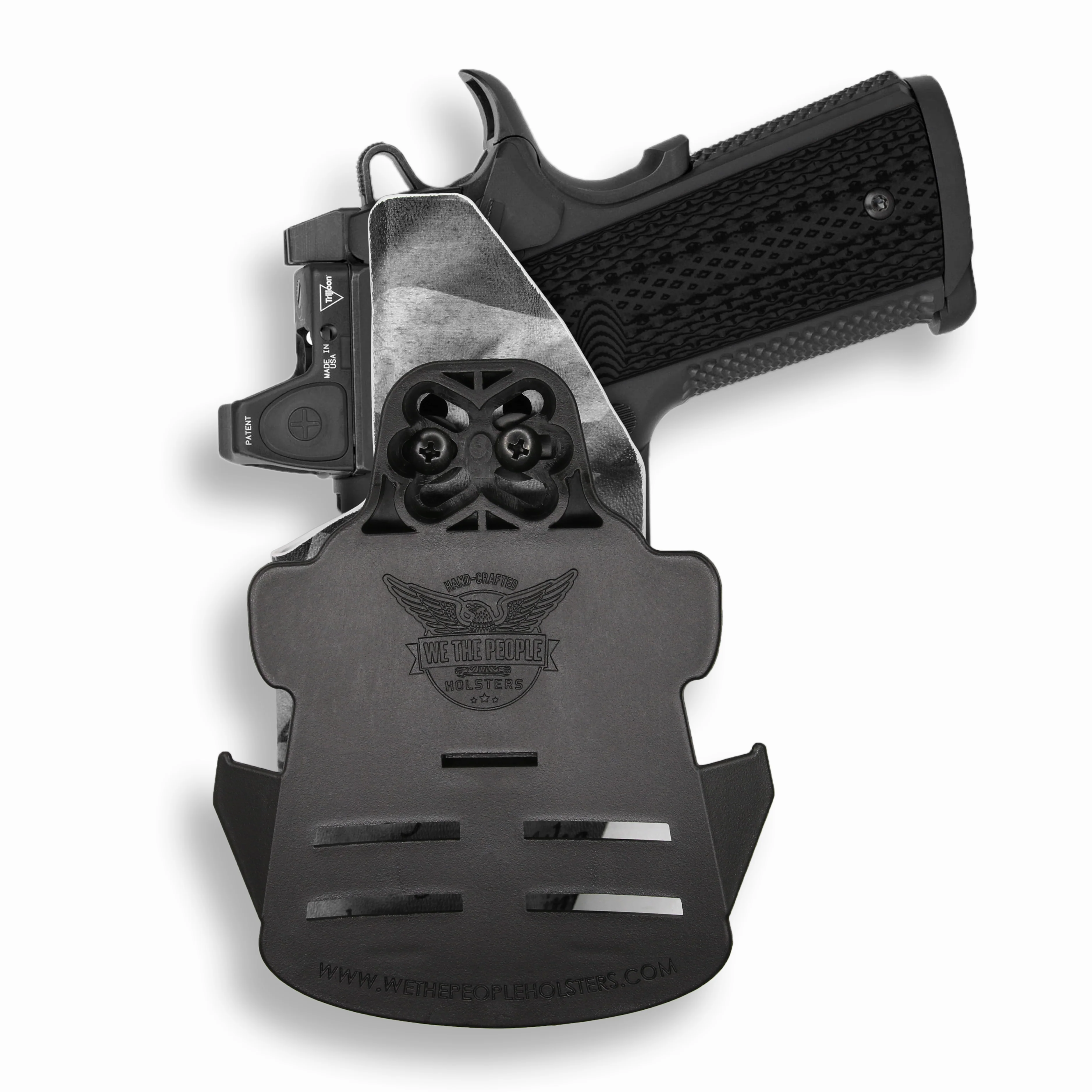 1911 4" Commander 45ACP with Rail Only Red Dot Optic Cut OWB Holster - Image 31