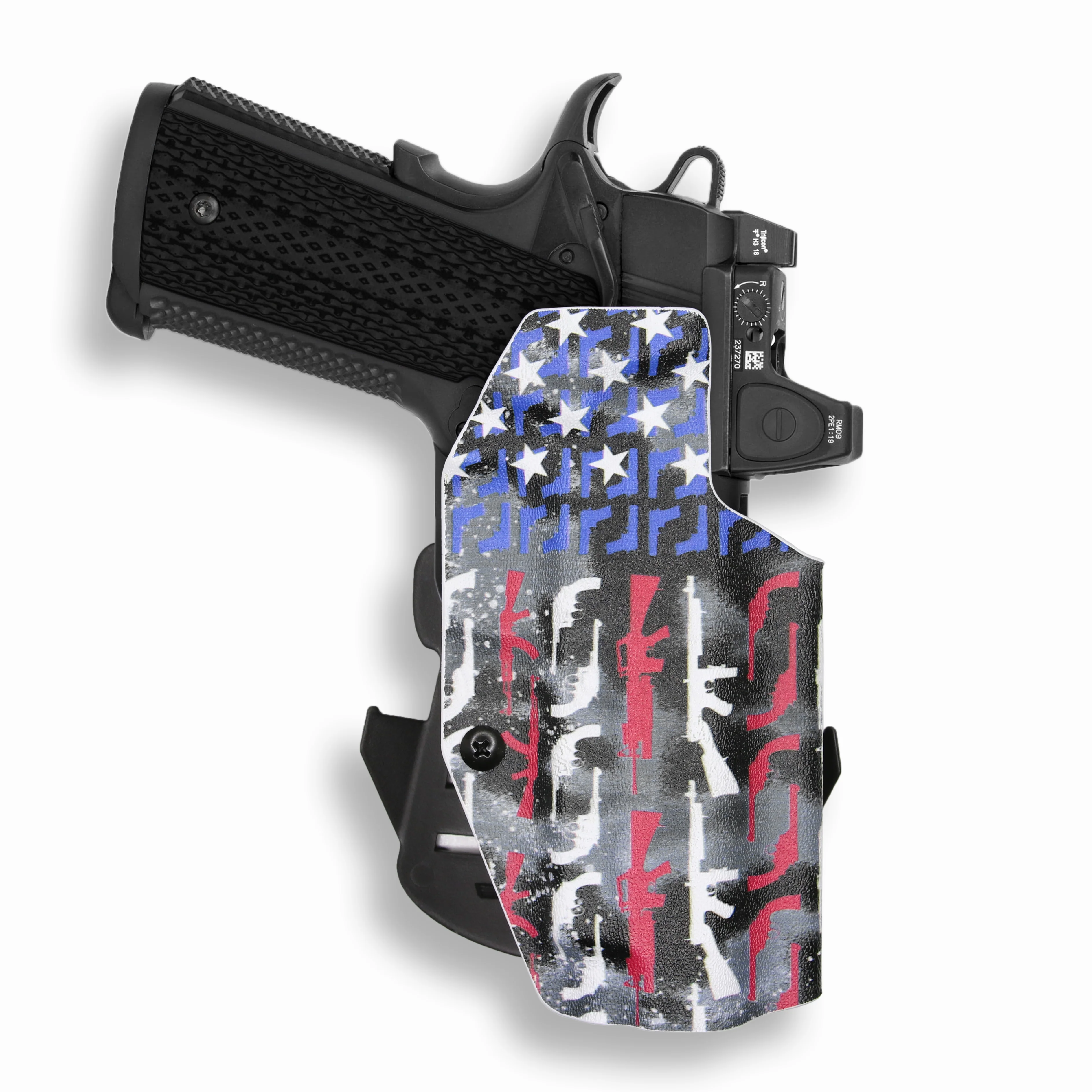 1911 4" Commander 45ACP with Rail Only Red Dot Optic Cut OWB Holster - Image 32