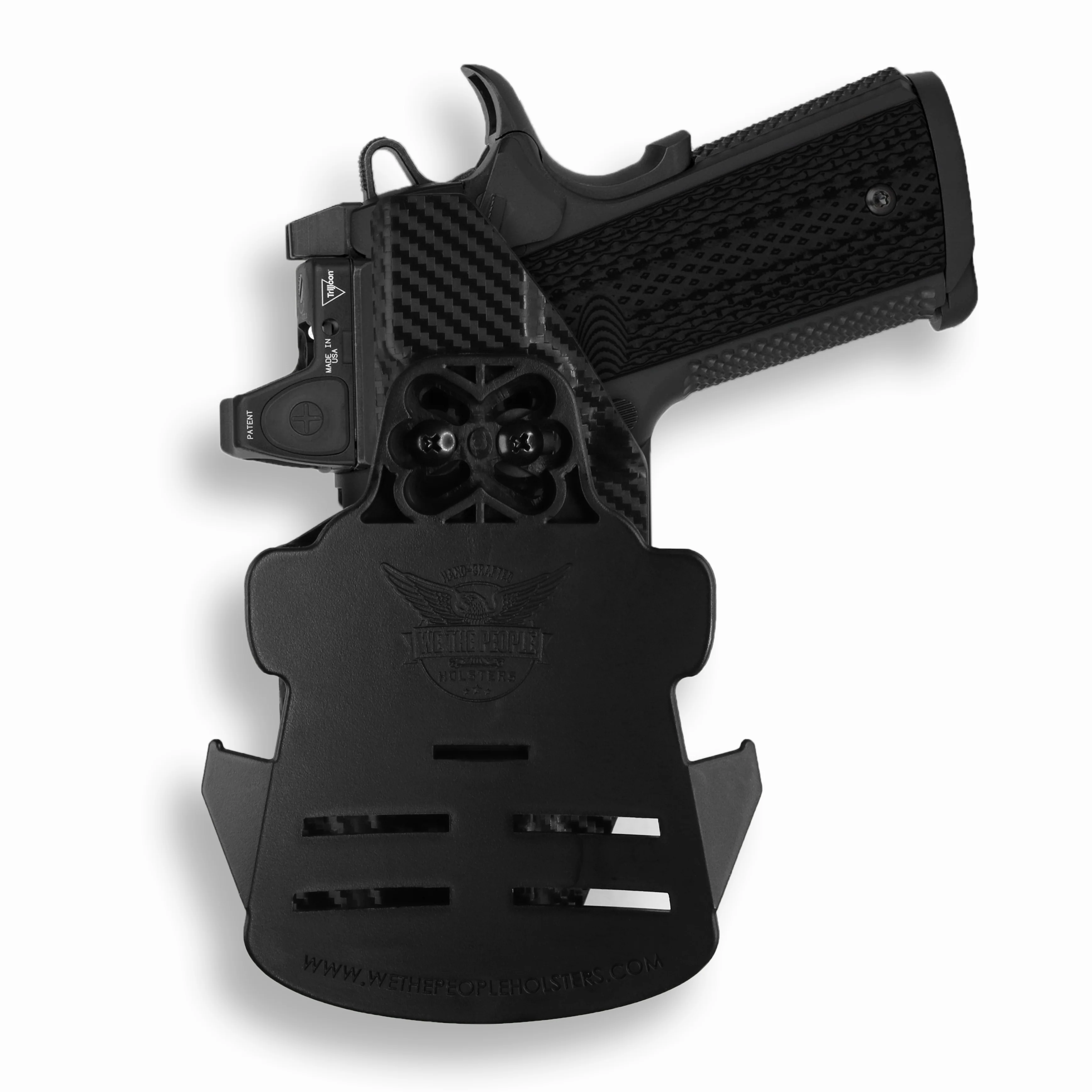 1911 4" Commander 45ACP with Rail Only Red Dot Optic Cut OWB Holster - Image 6