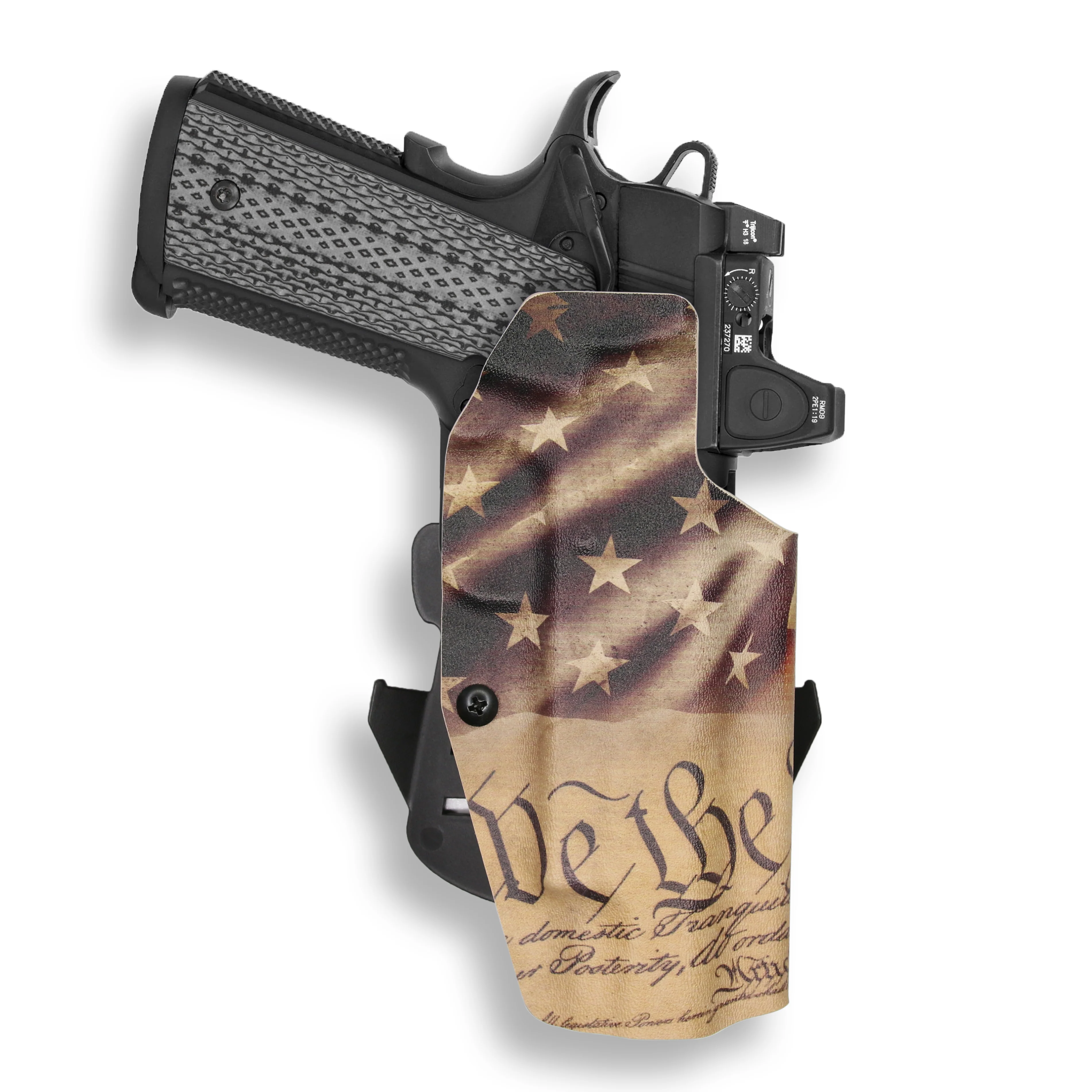 1911 5" Government 45ACP with Rail Only Red Dot Optic Cut OWB Holster - Image 15