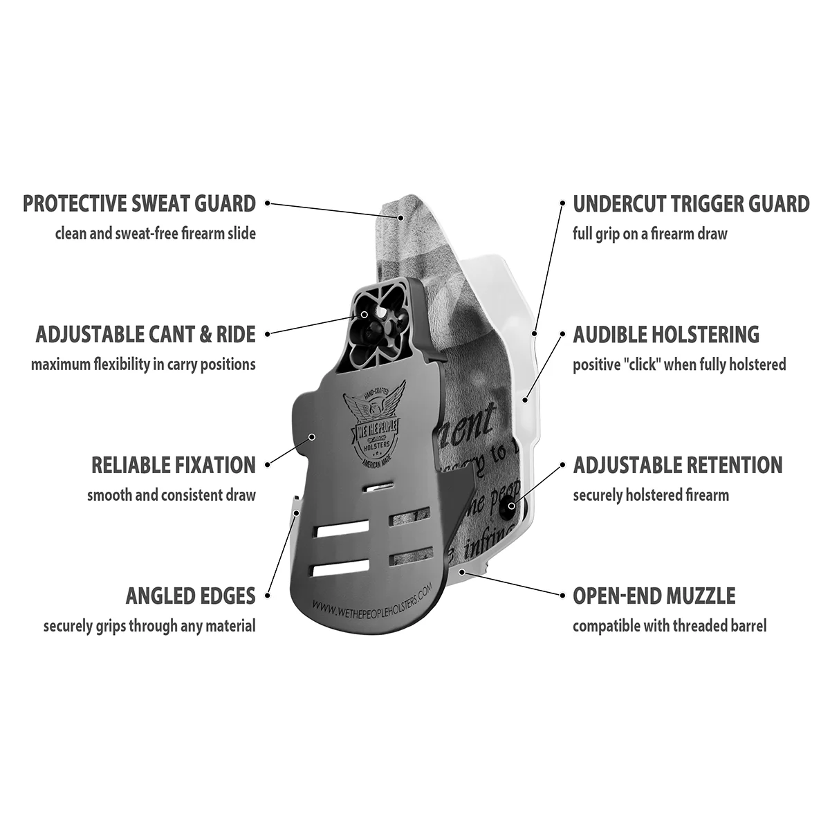2nd Amendment Tribute Custom Printed Holster - OWB Kydex Holster - Image 9