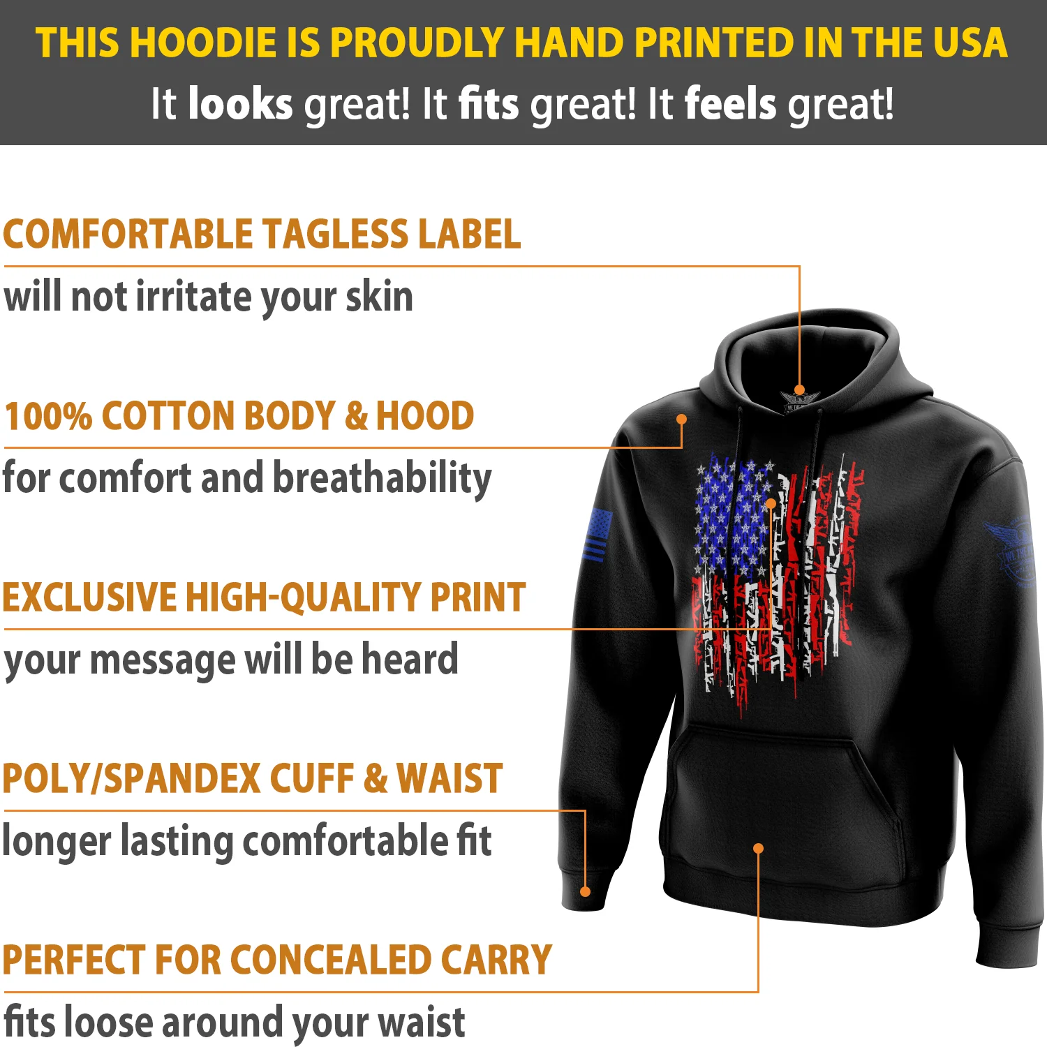 American Flag In Guns 2.0 Hoodie - Image 5