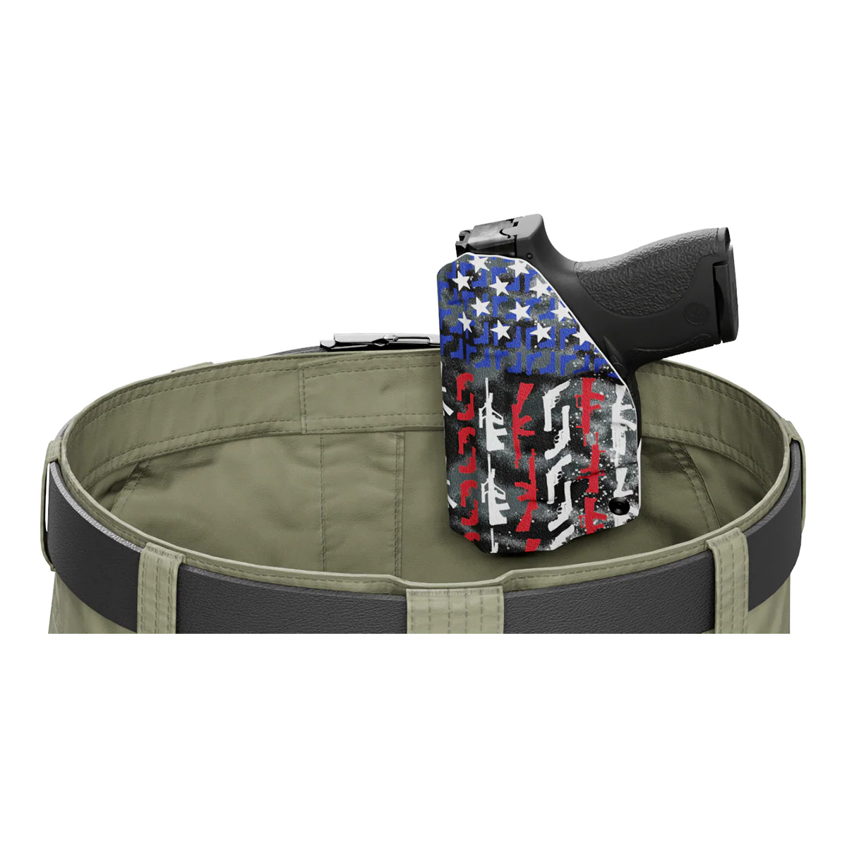 American Flag in Guns Patriotic Colors Custom Printed Holster - IWB Kydex Holster - Image 7
