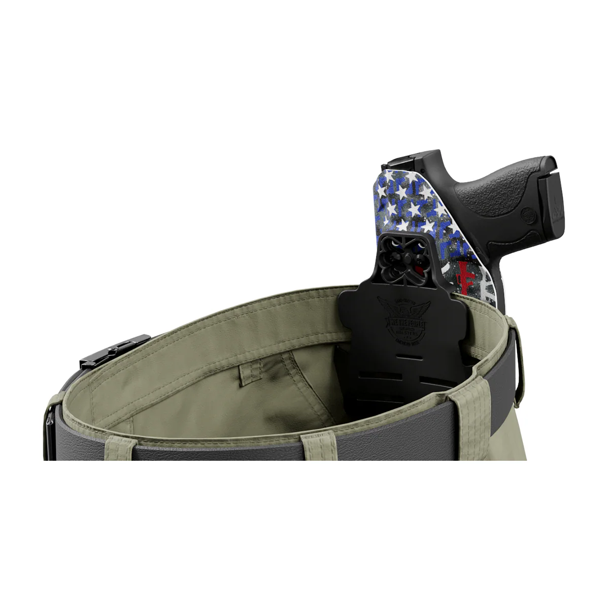 American Flag in Guns Patriotic Colors Custom Printed Holster - OWB Kydex Holster - Image 7
