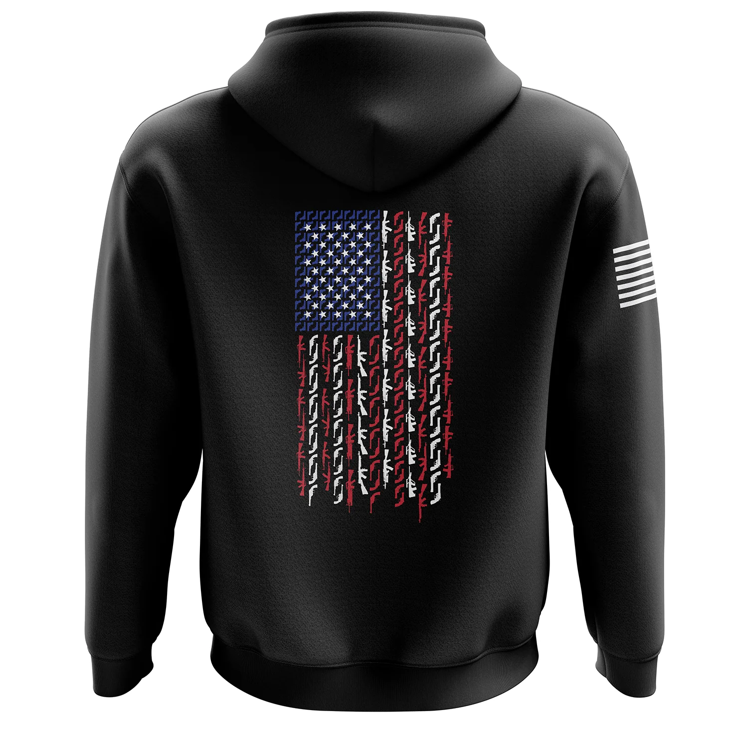 American Flag in Guns - Patriotic Colors Zip Up Hoodie - Image 3