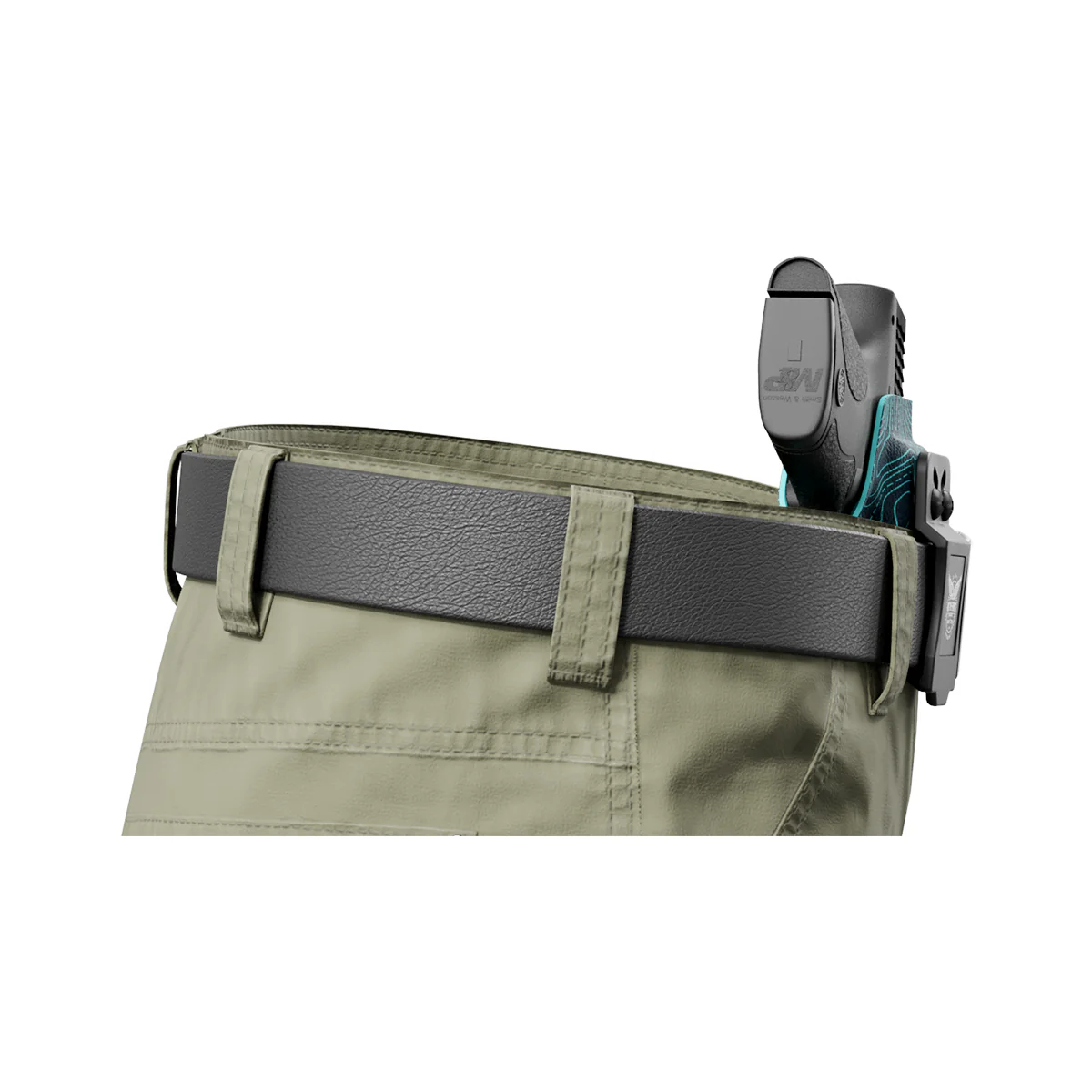 Aqua Topographic Map Custom Printed Holster - IWB Kydex Holster - Image 6