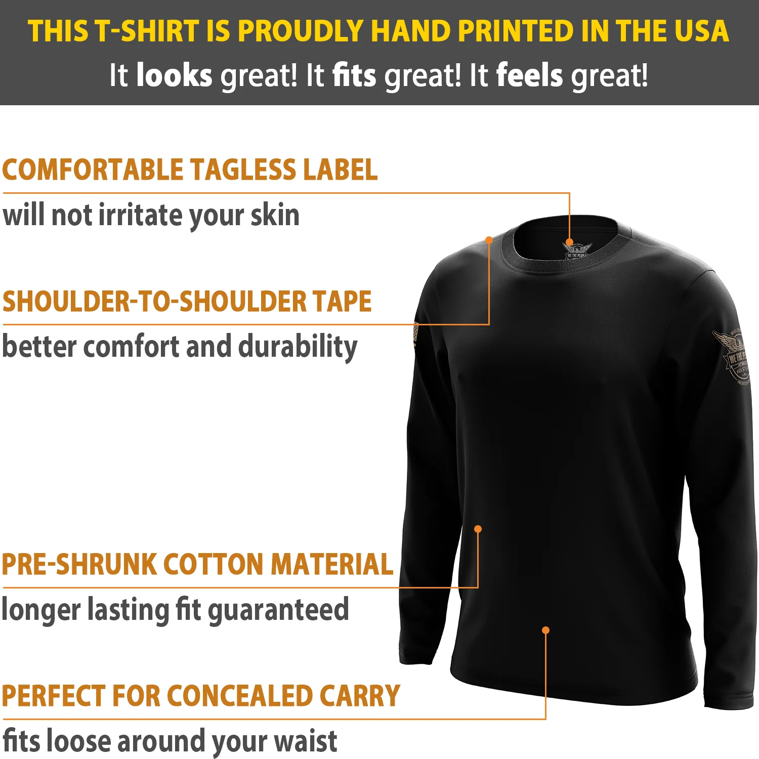 Basic - Black + Tan Long Sleeve Shirt - Image 6