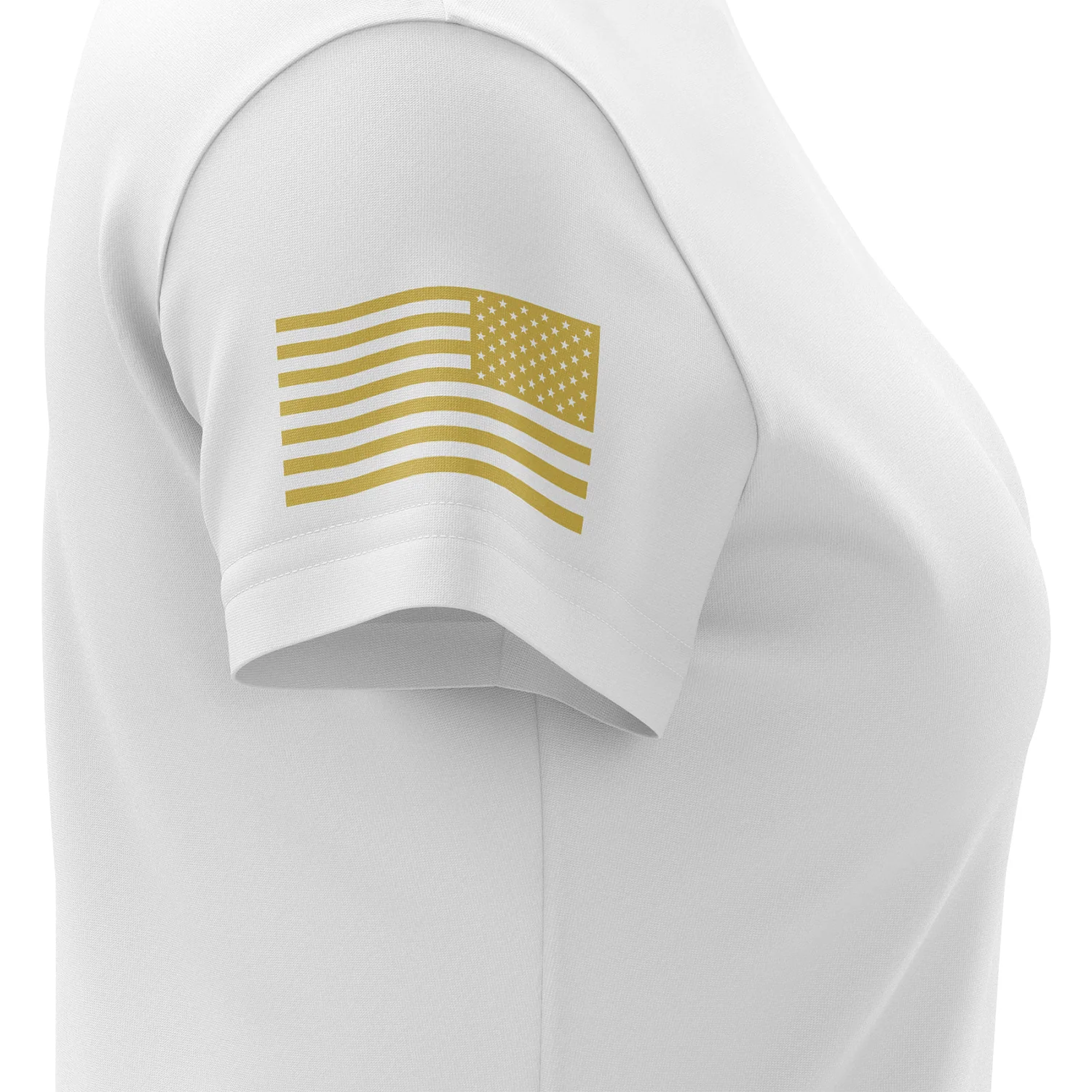 Basic - White + Gold Women's Short Sleeve Shirt - Image 5
