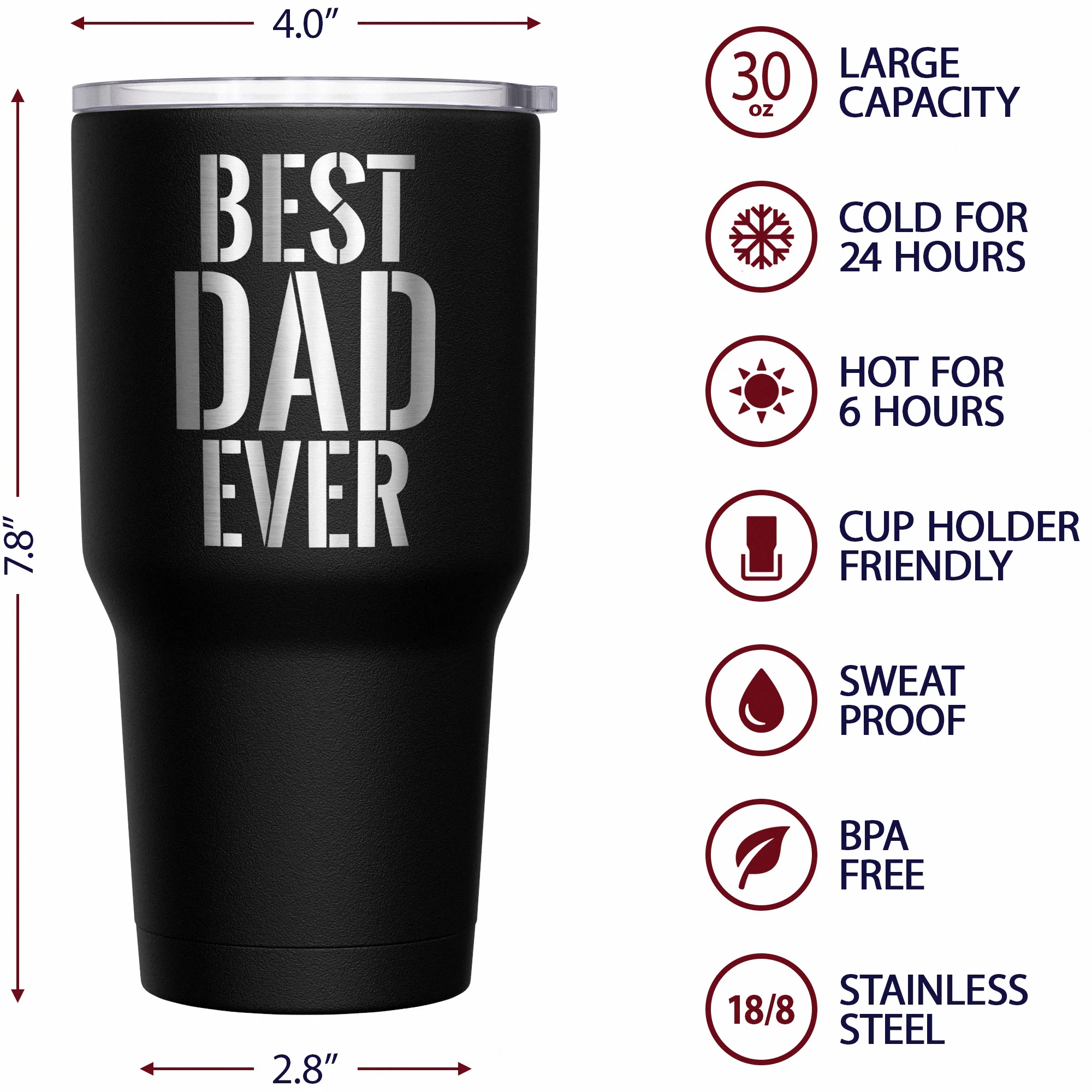 Best Dad Ever Stainless Steel Tumbler - Image 6
