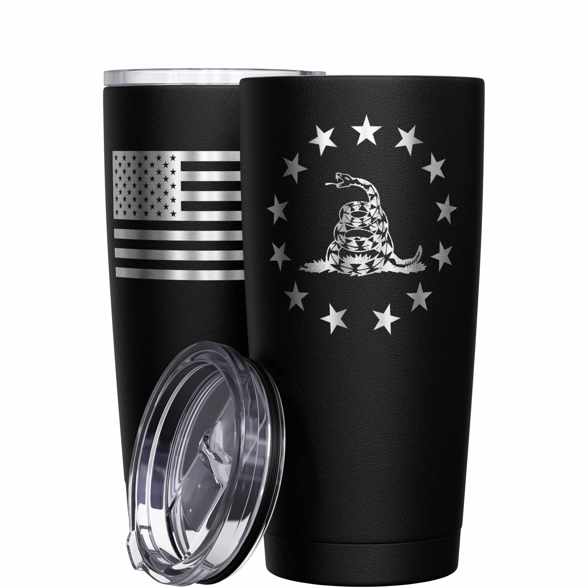 Betsy Ross Gadsden Flag + American Flag Stainless Steel Tumbler - Image 10