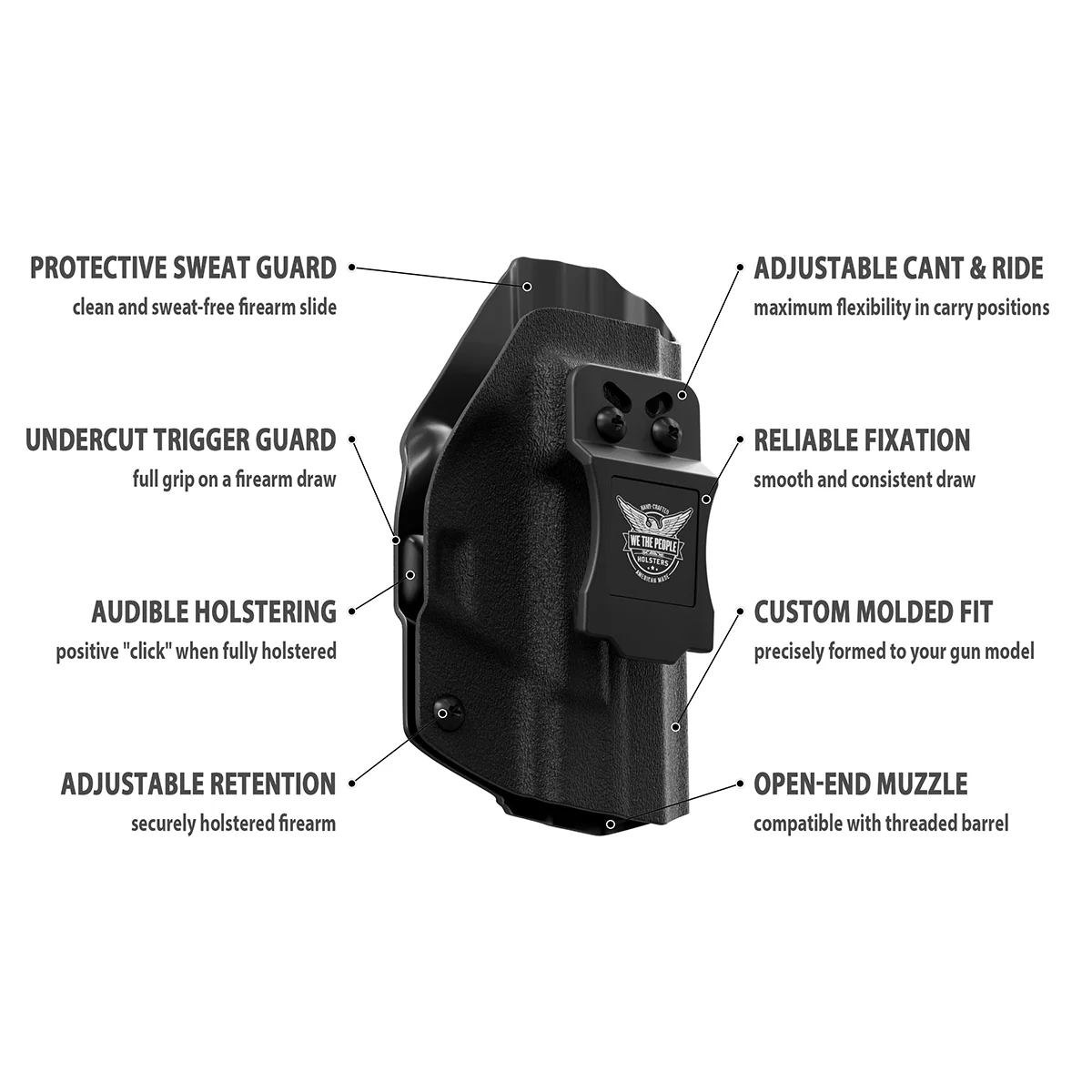 Black Custom Kydex IWB Holster for concealed carry - Image 9