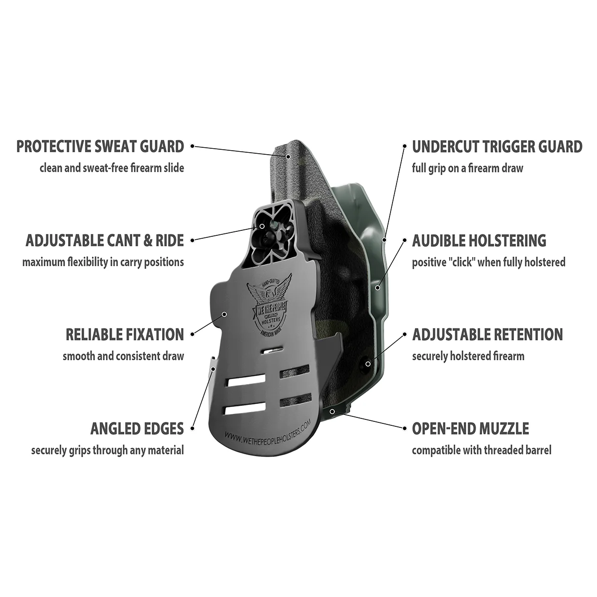 Black Multicam Custom Printed Holster - OWB Kydex Holster - Image 9
