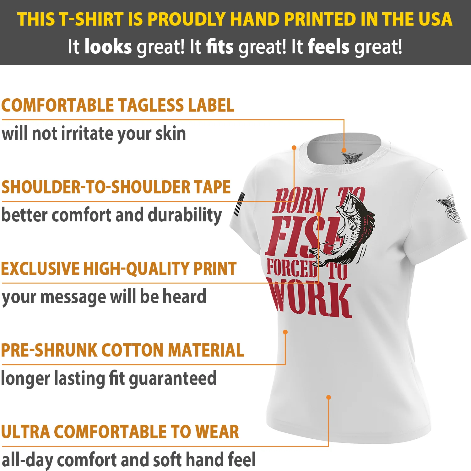 Born to Fish Forced to Work Women's Short Sleeve Shirt - Image 12