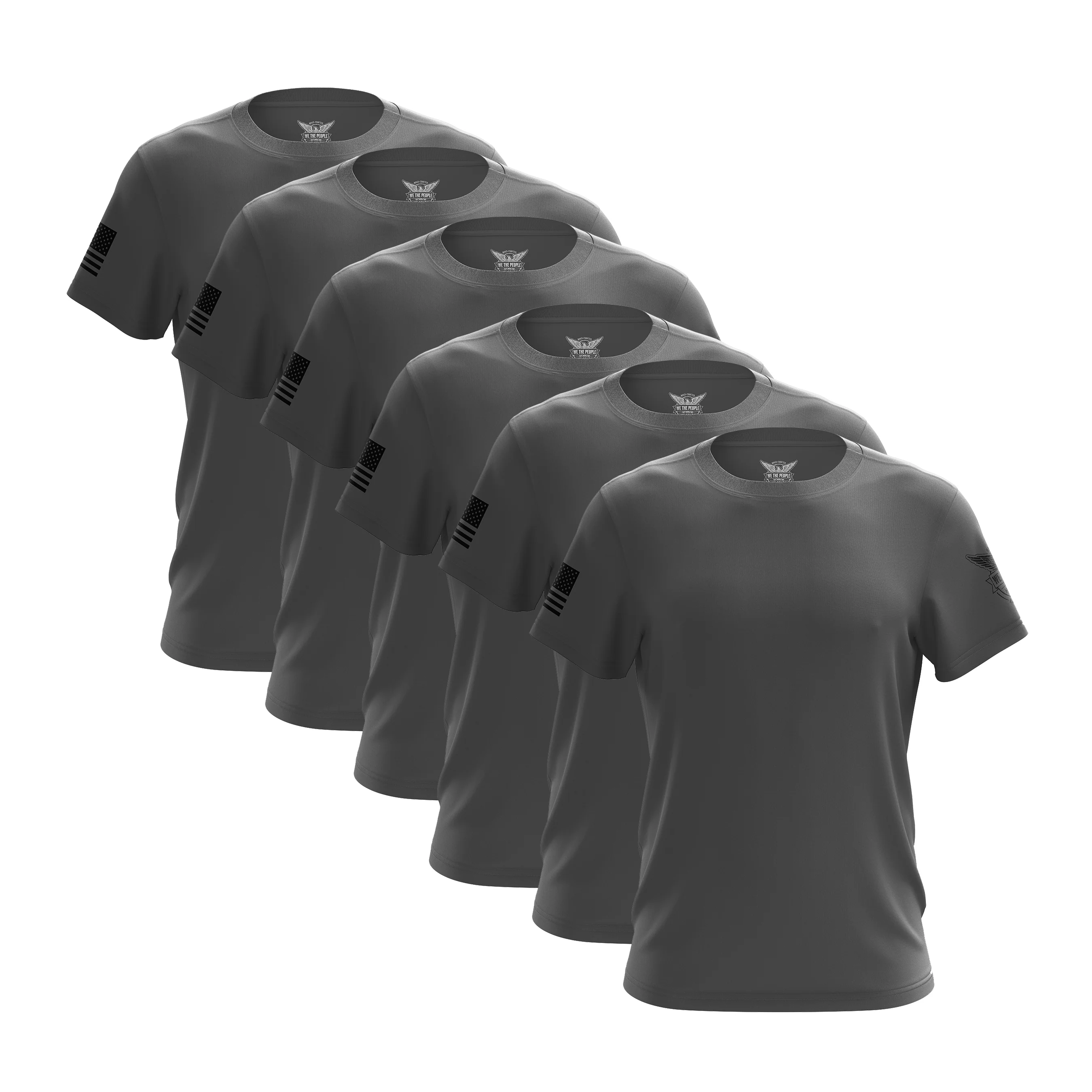 Charcoal Freedom Short Sleeve Shirt Bundle (6 Pack)