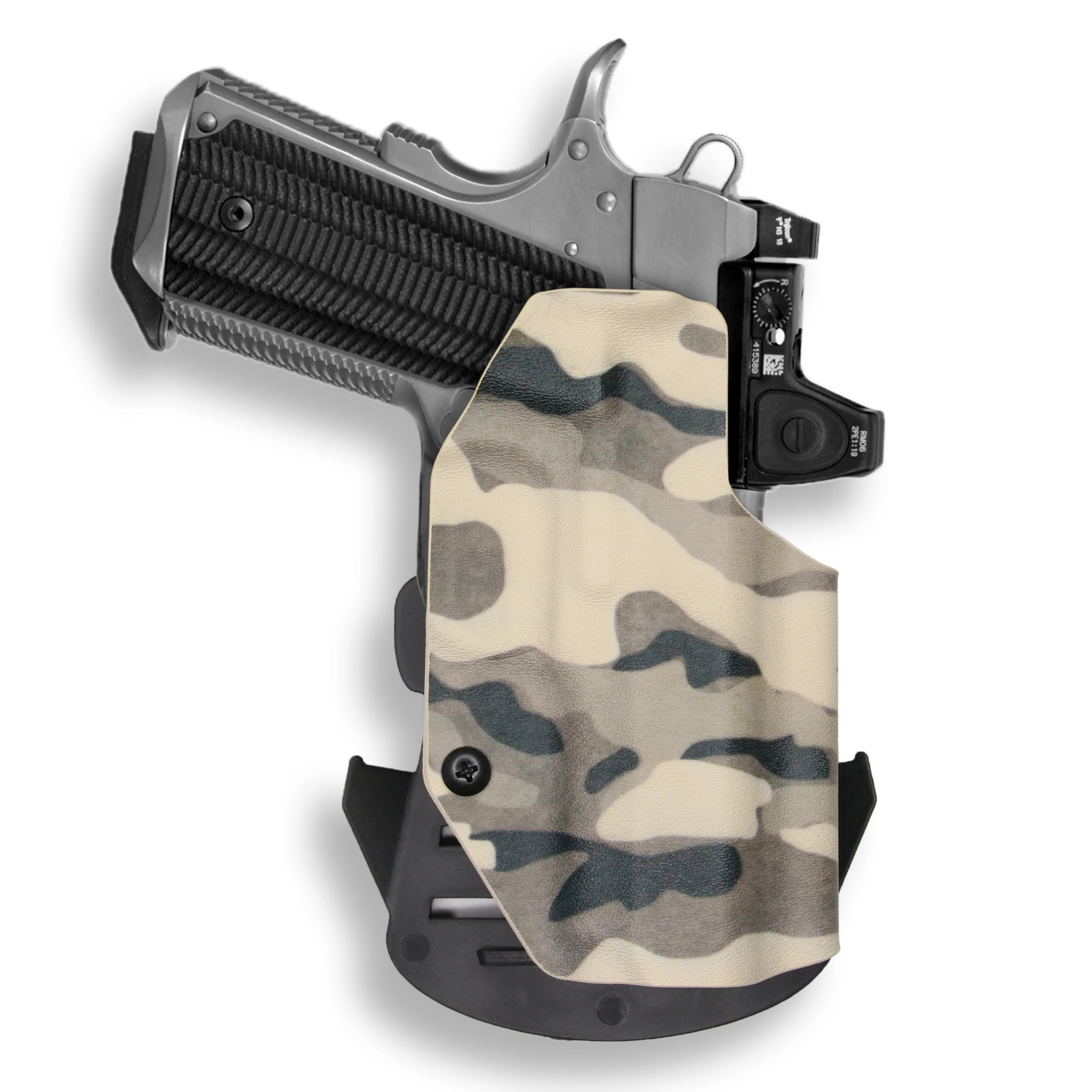 Colt 1911 3.25" Defender 45ACP No Rail Only Red Dot Optic Cut OWB Holster - Image 11