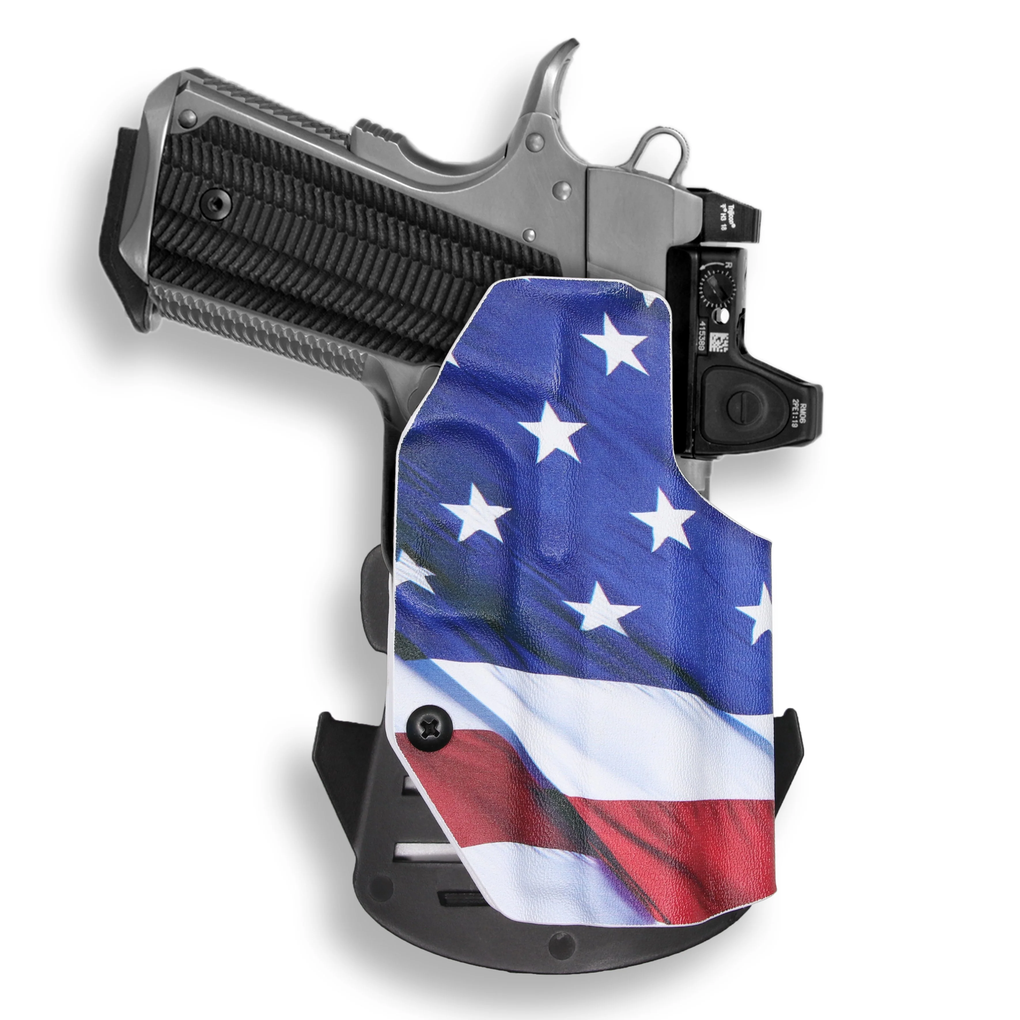 Colt 1911 3.25" Defender 45ACP No Rail Only Red Dot Optic Cut OWB Holster - Image 9