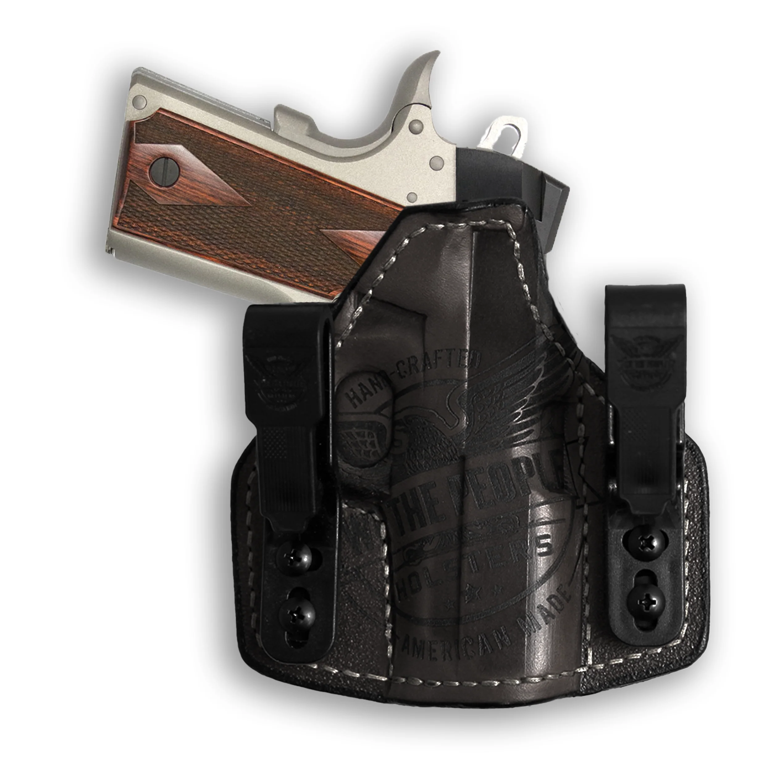 Colt 1911 3.25" Defender 45ACP with Rail Only Independence Leather IWB Holster - Image 4