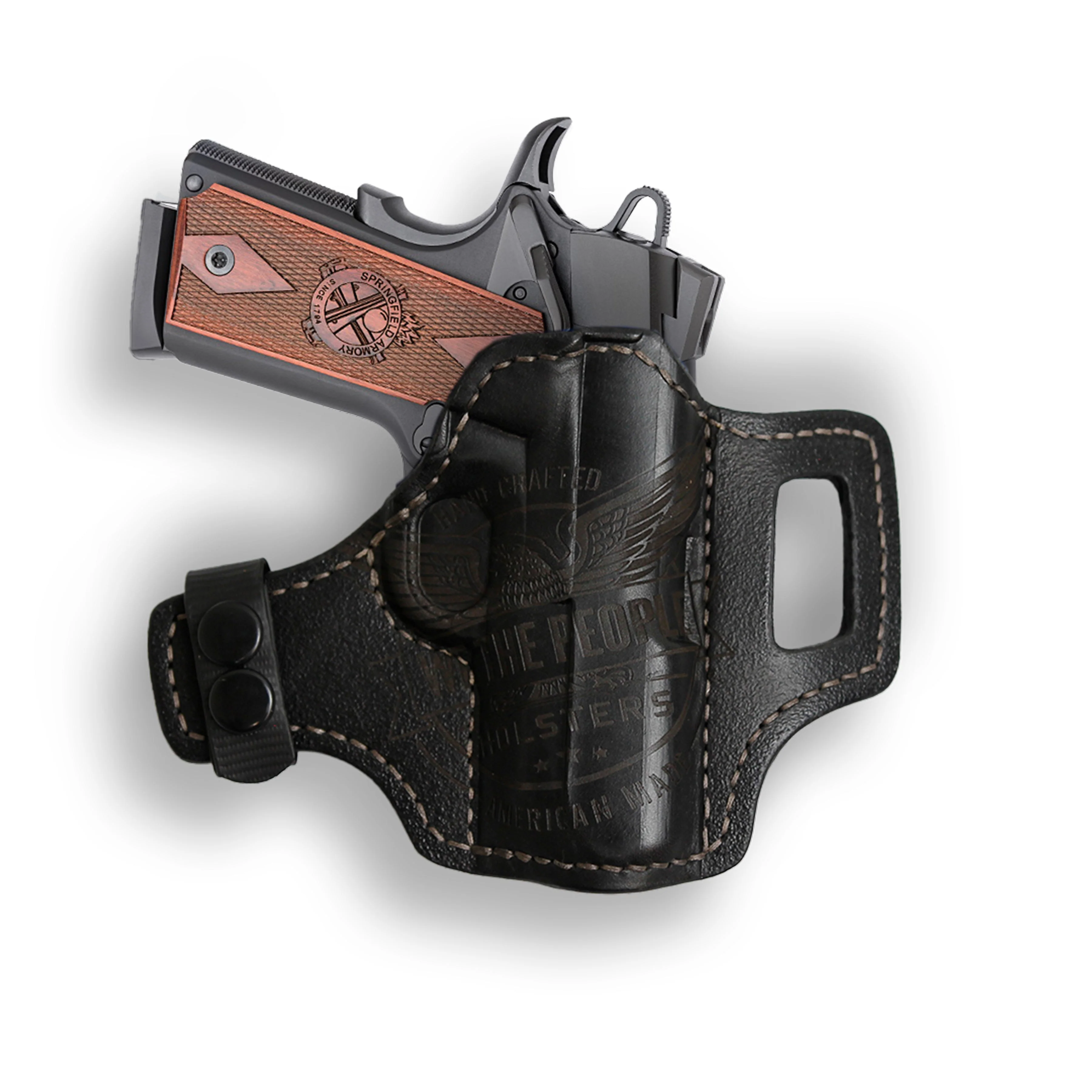 Colt 1911 4" Commander No Rail Only Independence Leather OWB Holster - Image 4