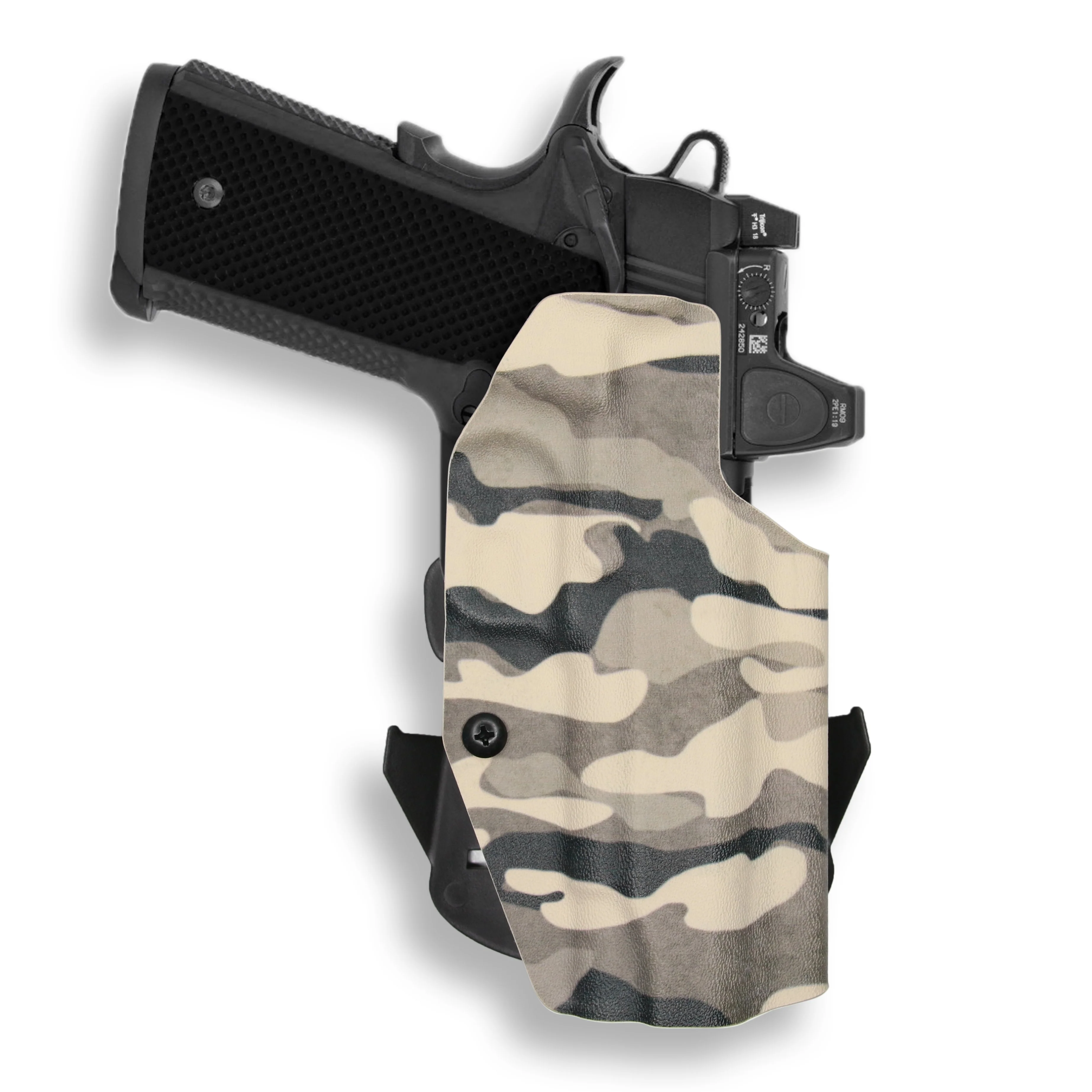 Colt 1911 4" 45ACP with Rail Only Red Dot Optic Cut OWB Holster - Image 11