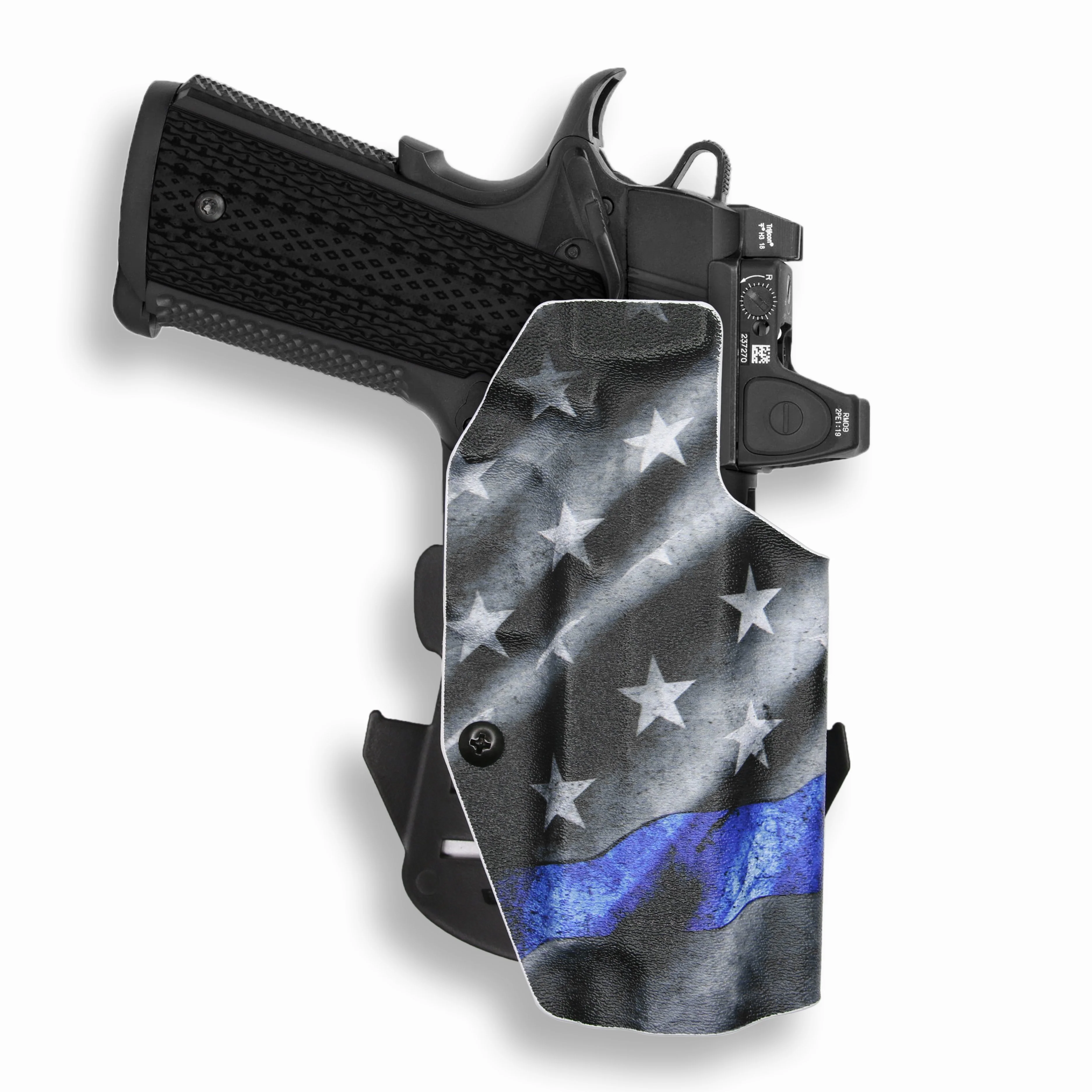 Colt 1911 4" 45ACP with Rail Only Red Dot Optic Cut OWB Holster - Image 13