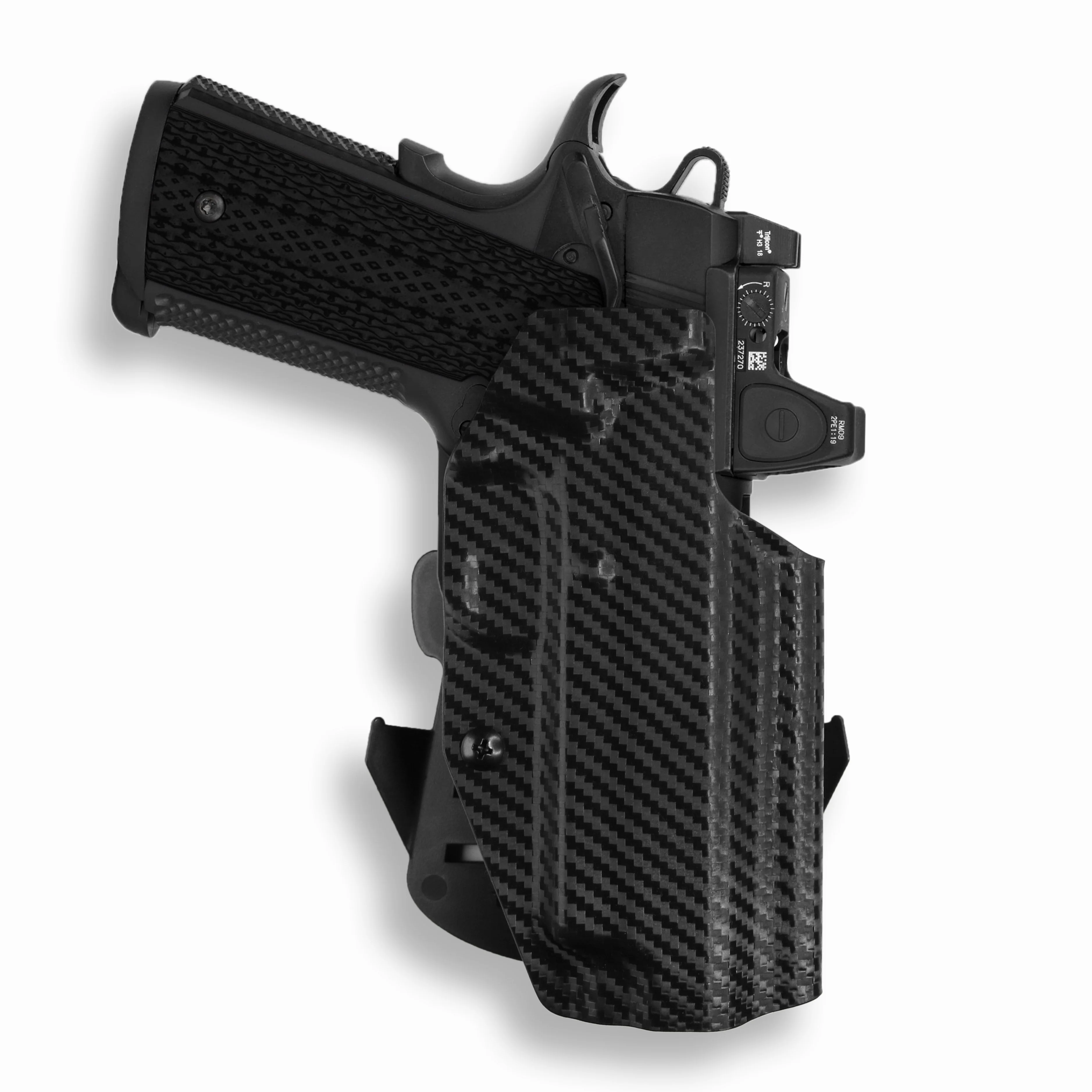 Colt 1911 4" 45ACP with Rail Only Red Dot Optic Cut OWB Holster - Image 5