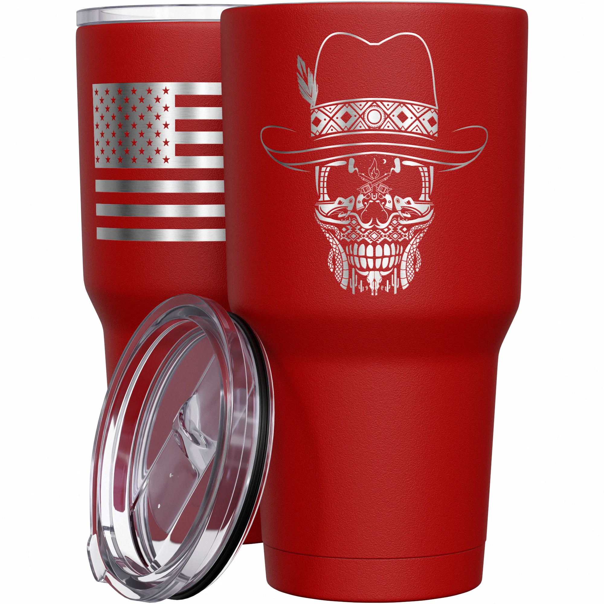 Cowboy Skull Stainless Steel Tumbler - Image 8