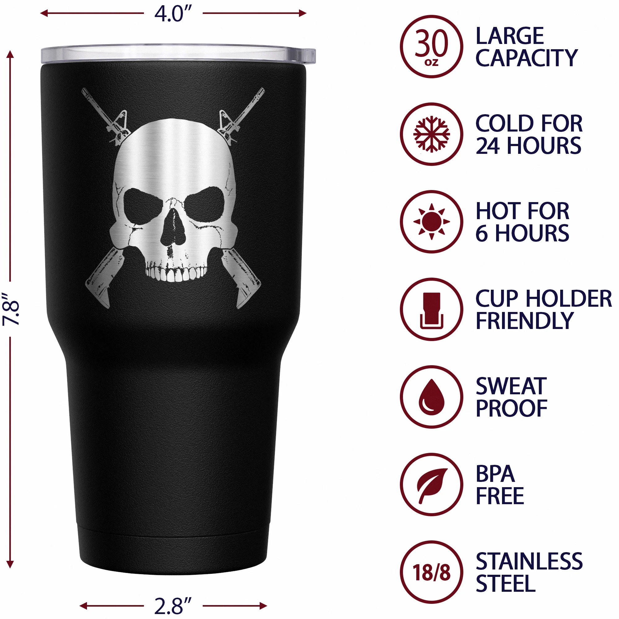 Cross Rifle Jolly Roger Stainless Steel Tumbler - Image 6
