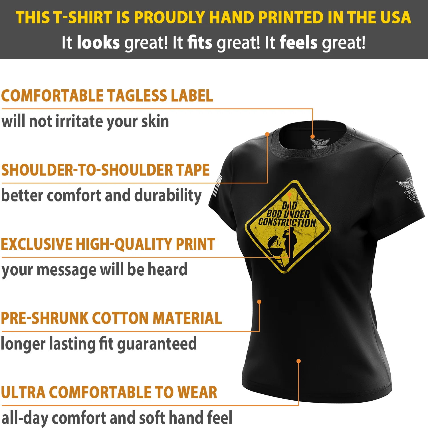 Dad Bod Under Construction Women's Short Sleeve Shirt - Image 6