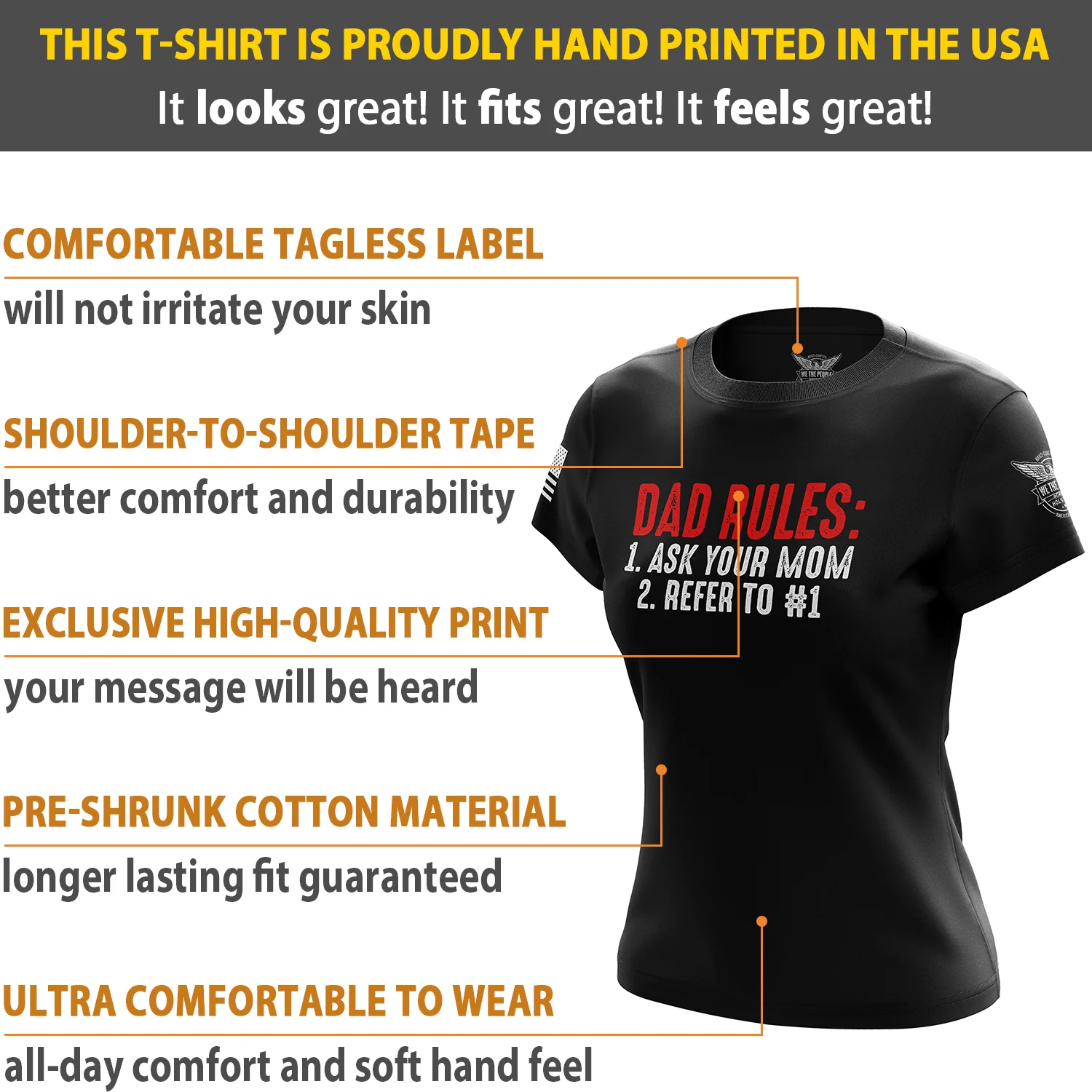 Dad Rules Women's Short Sleeve Shirt - Image 6