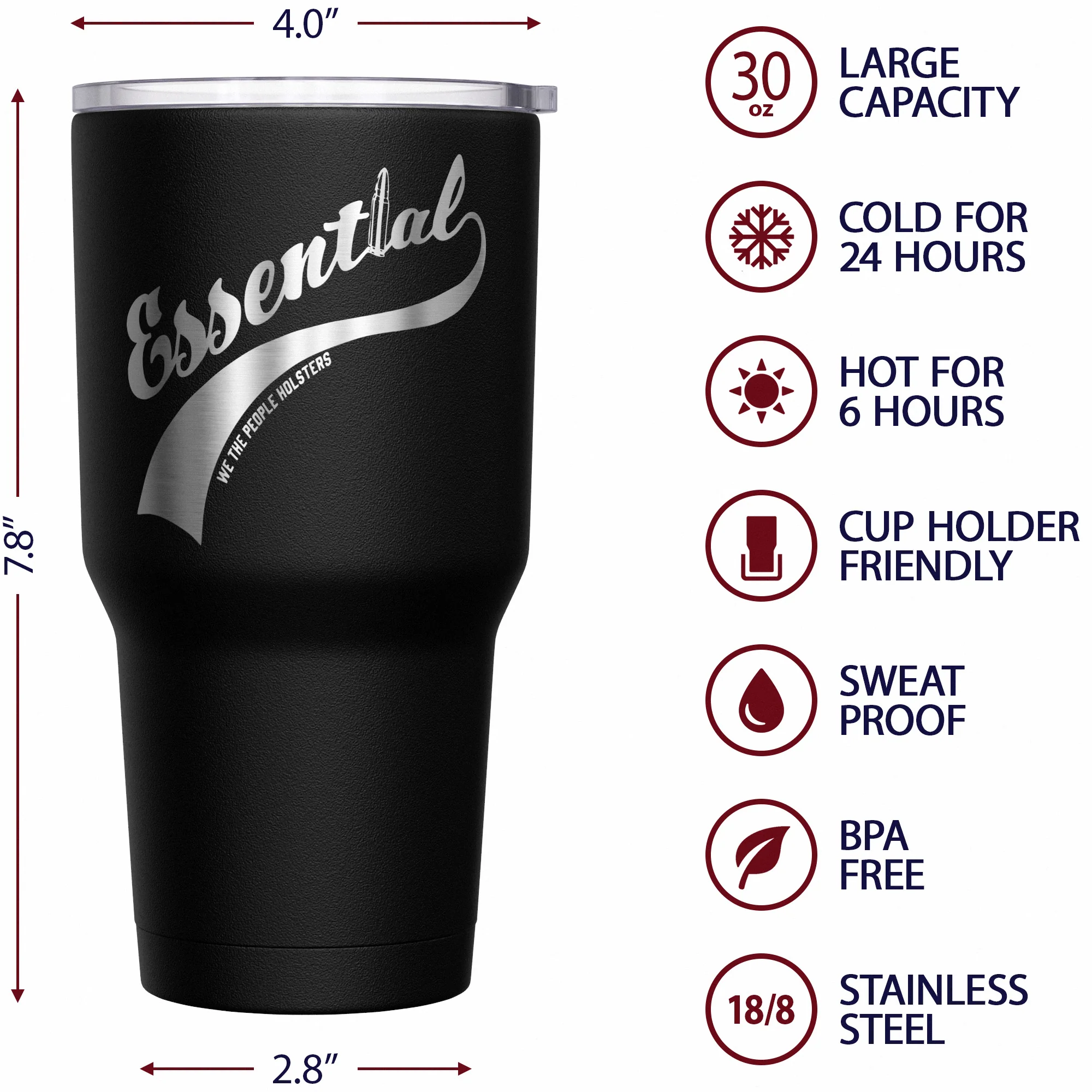 Essential + American Flag Stainless Steel Tumbler - Image 6