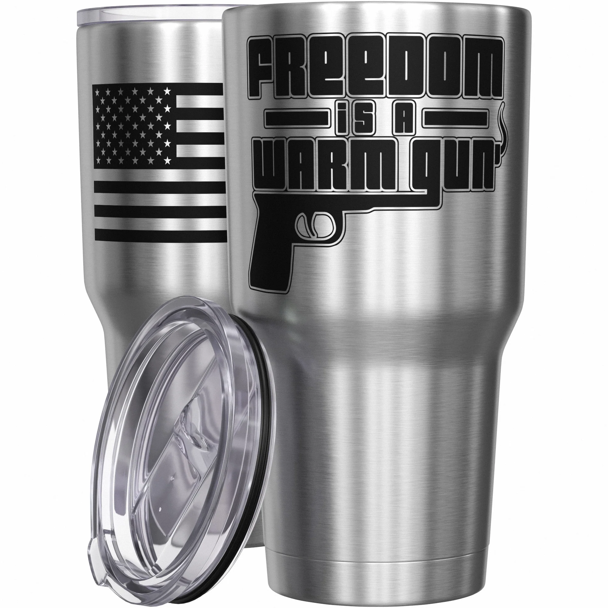 Freedom Is A Warm Gun Stainless Steel Tumbler - Image 7