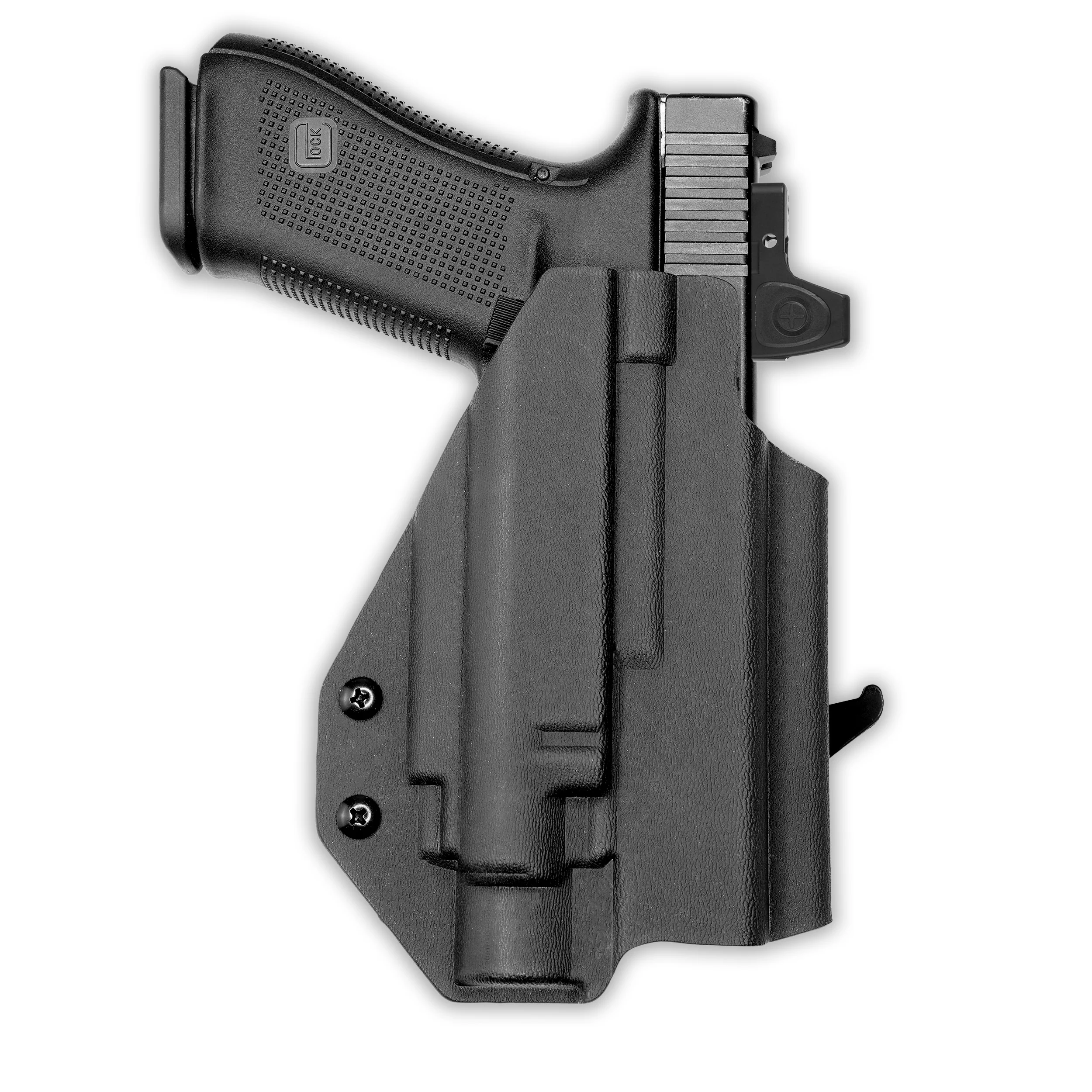 Glock 22 Gen 1-4 MOS with Olight Baldr Pro Light Red Dot Optic Cut OWB Holster