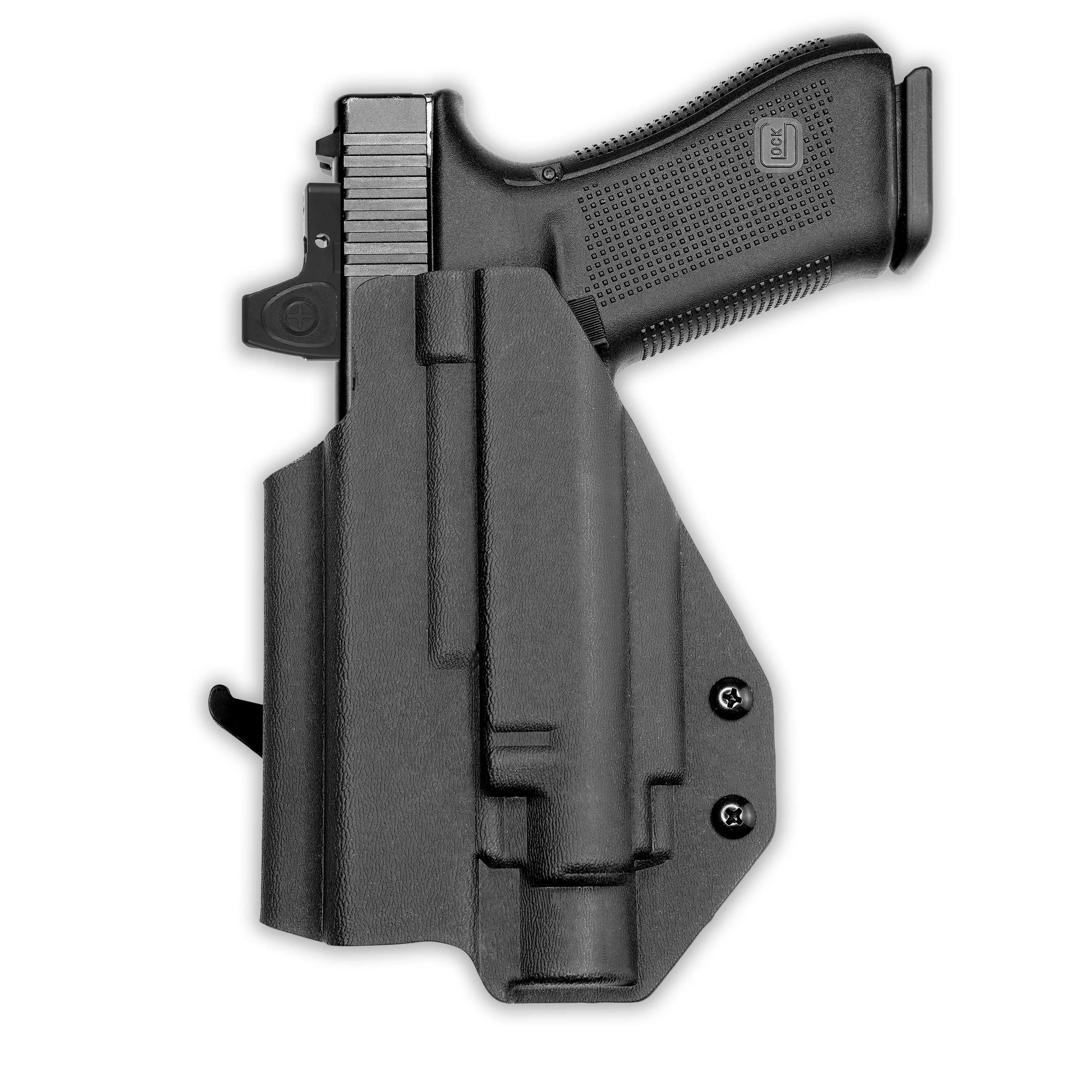 Glock 22 Gen 1-4 MOS with Olight Baldr Pro Light Red Dot Optic Cut OWB Holster - Image 3